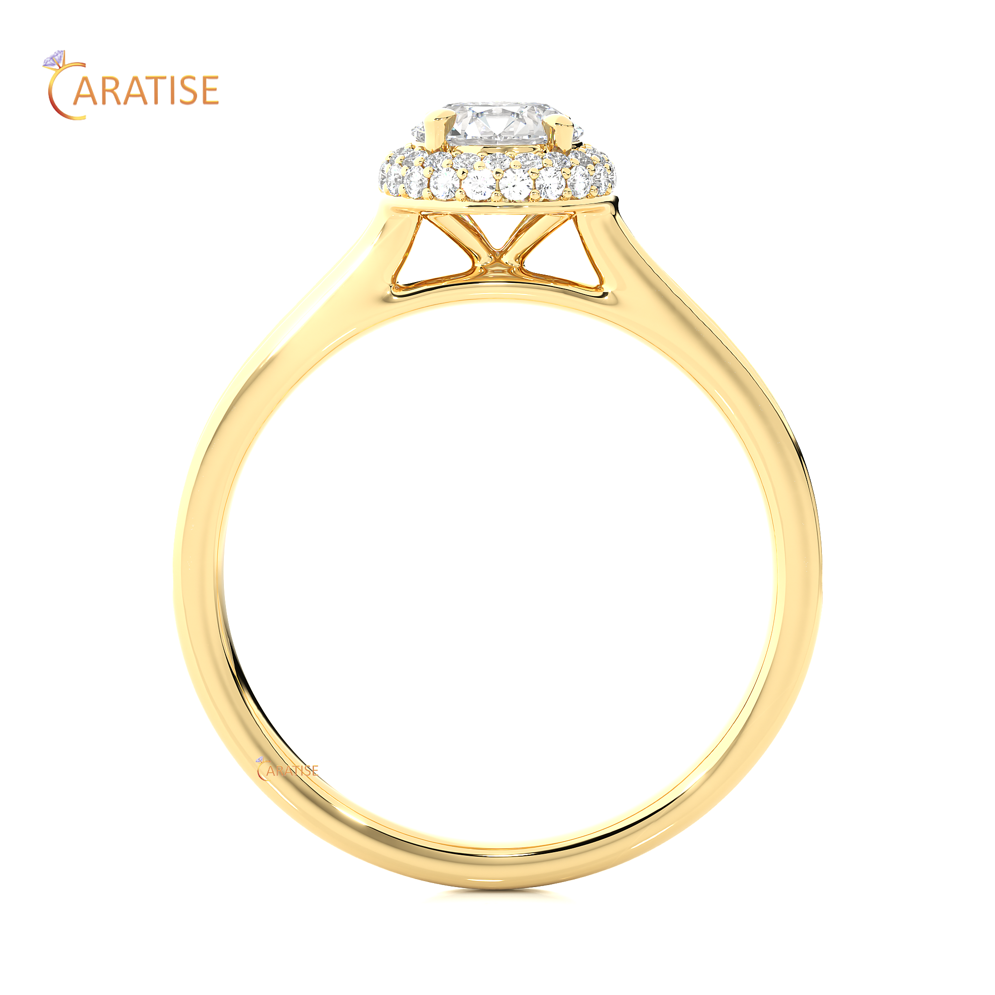 0.93 TDW Round Cut Moissanite Diamond Halo Ring 925 Silver