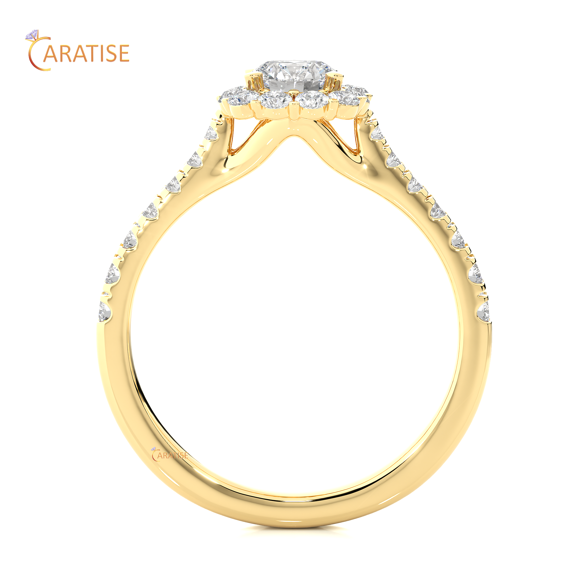 1.11 TDW Round Cut Moissanite Diamond Halo Ring 925 Silver