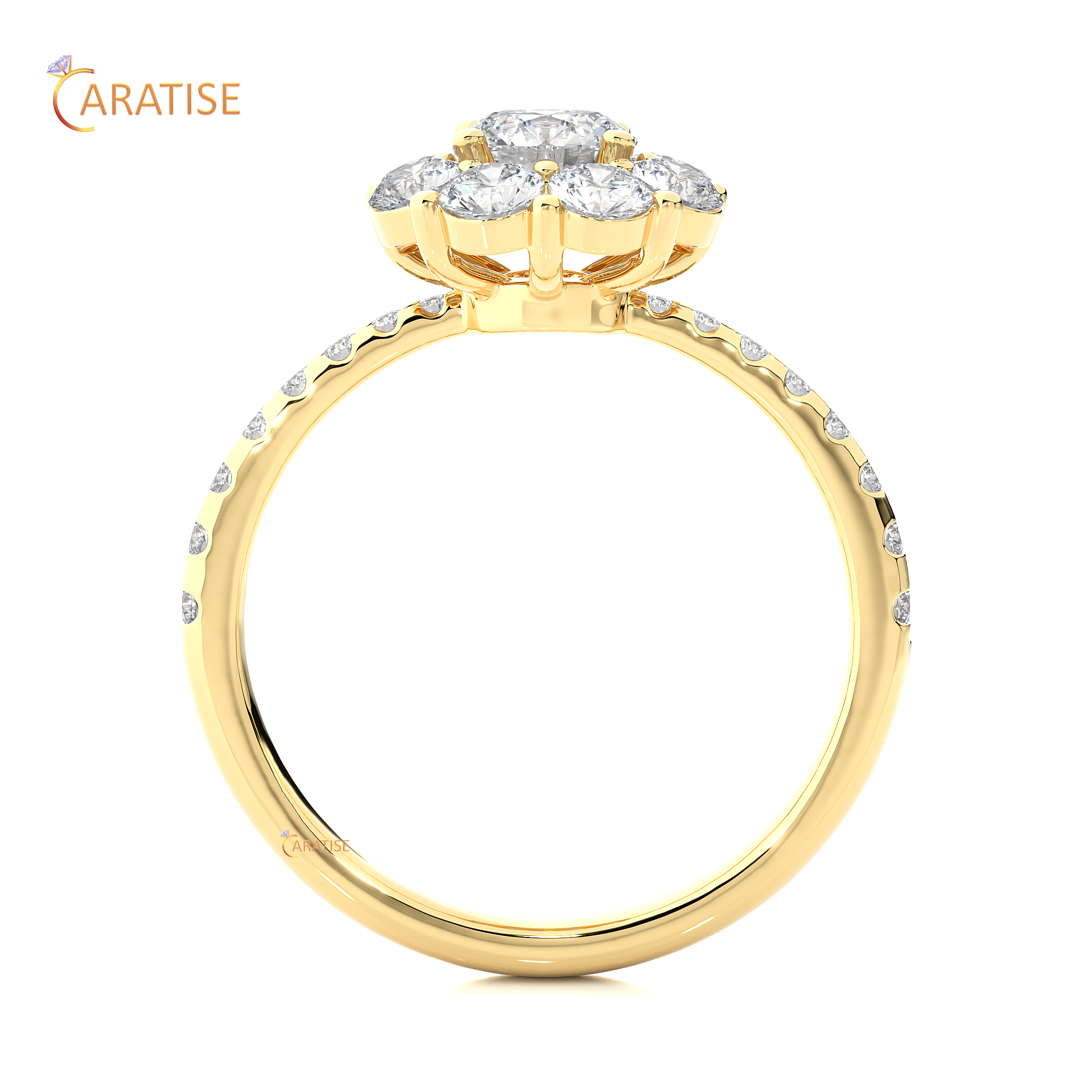 1.65 TDW Round Cut Moissanite Diamond Halo Ring 925 Silver