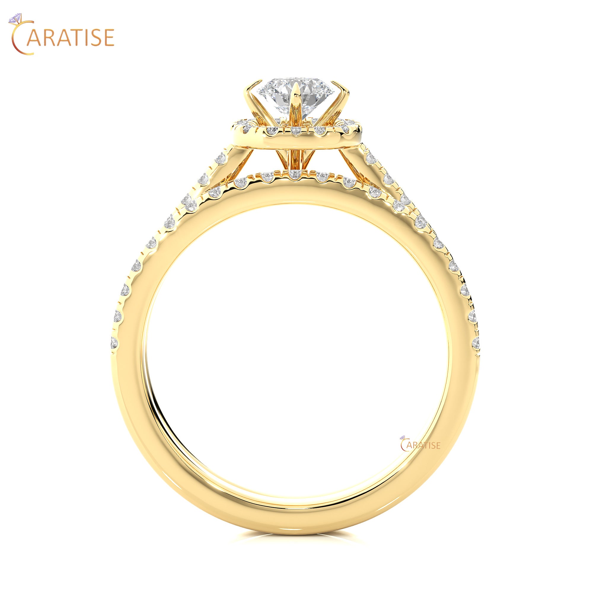 1.31 TDW Round Cut Moissanite Diamond Halo Ring 925 Silver