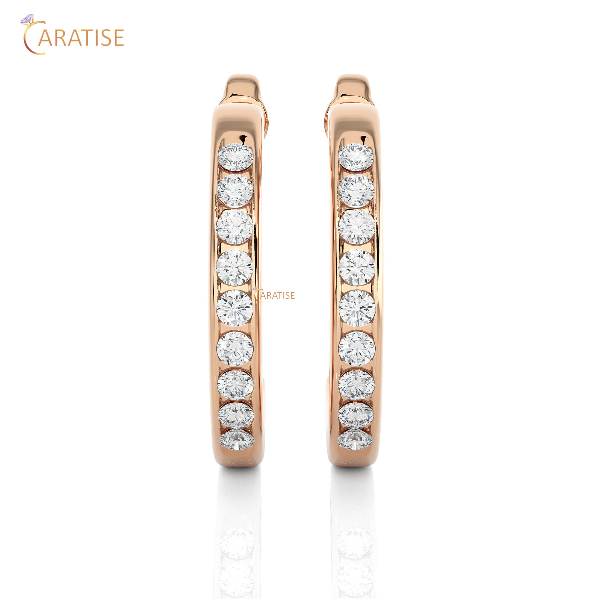 0.46 TDW Round Cut Moissanite Diamond Earring 925 Silver