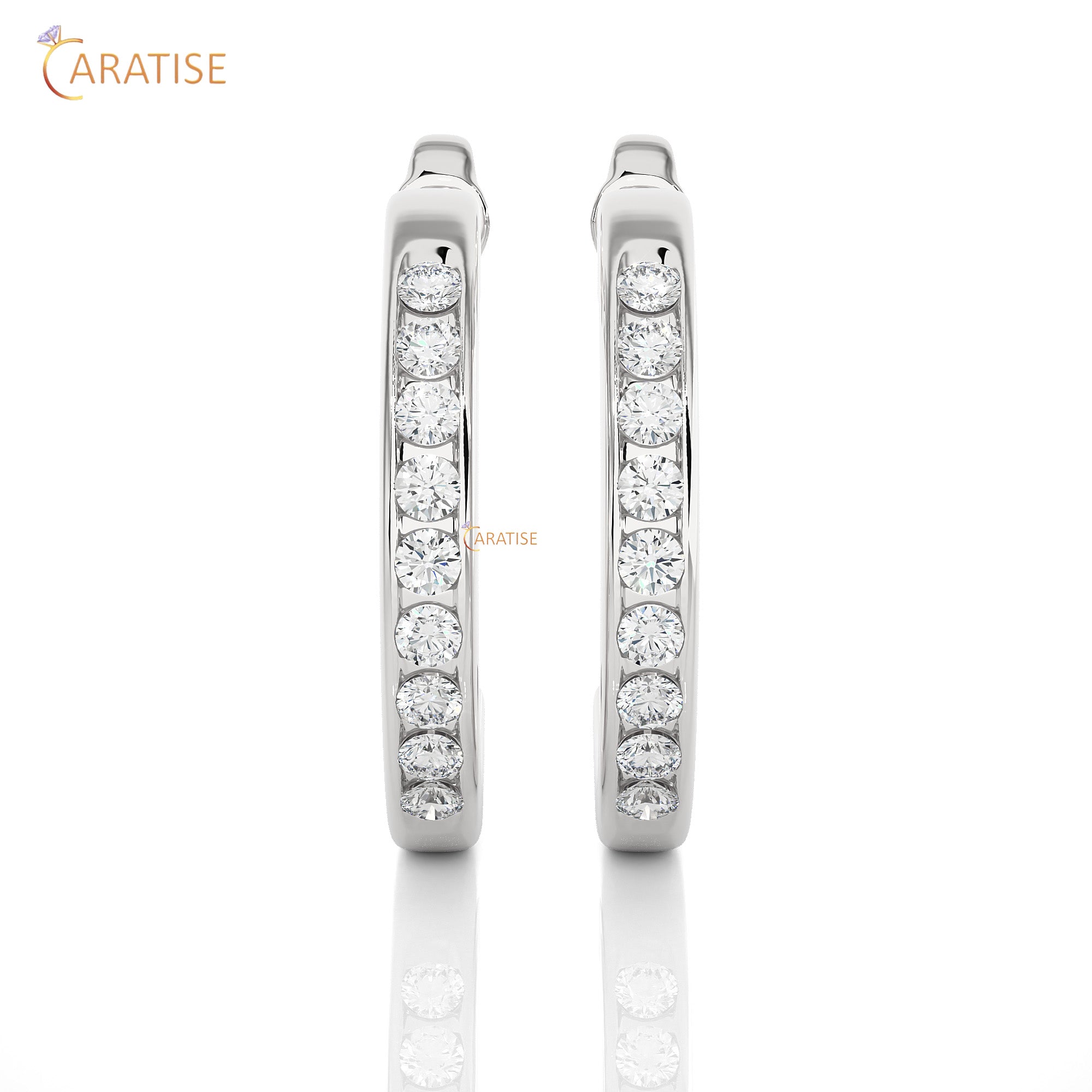 0.46 TDW Round Cut Moissanite Diamond Earring 925 Silver