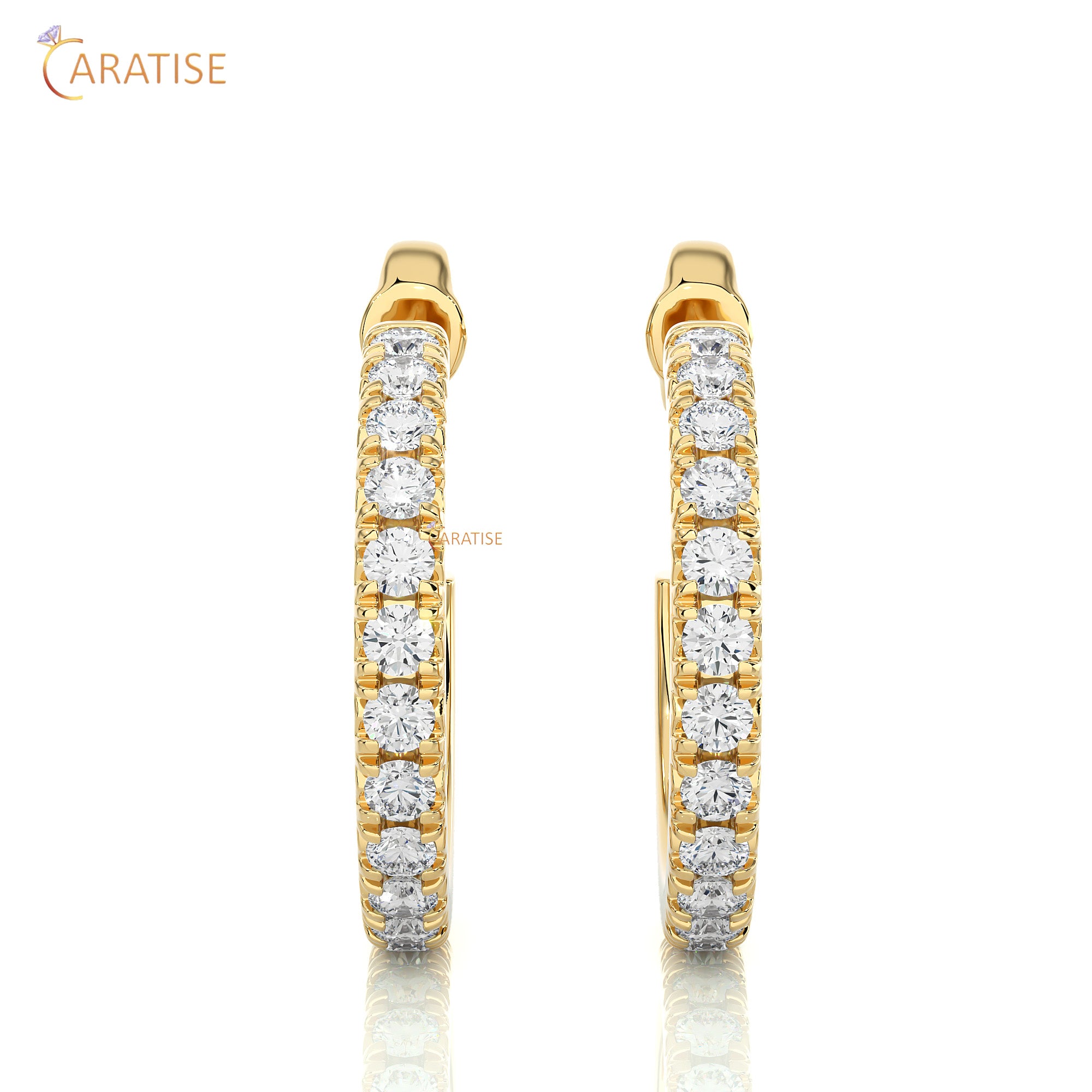 0.70 TDW Round Cut Moissanite Diamond Hoop Earring 925 Silver