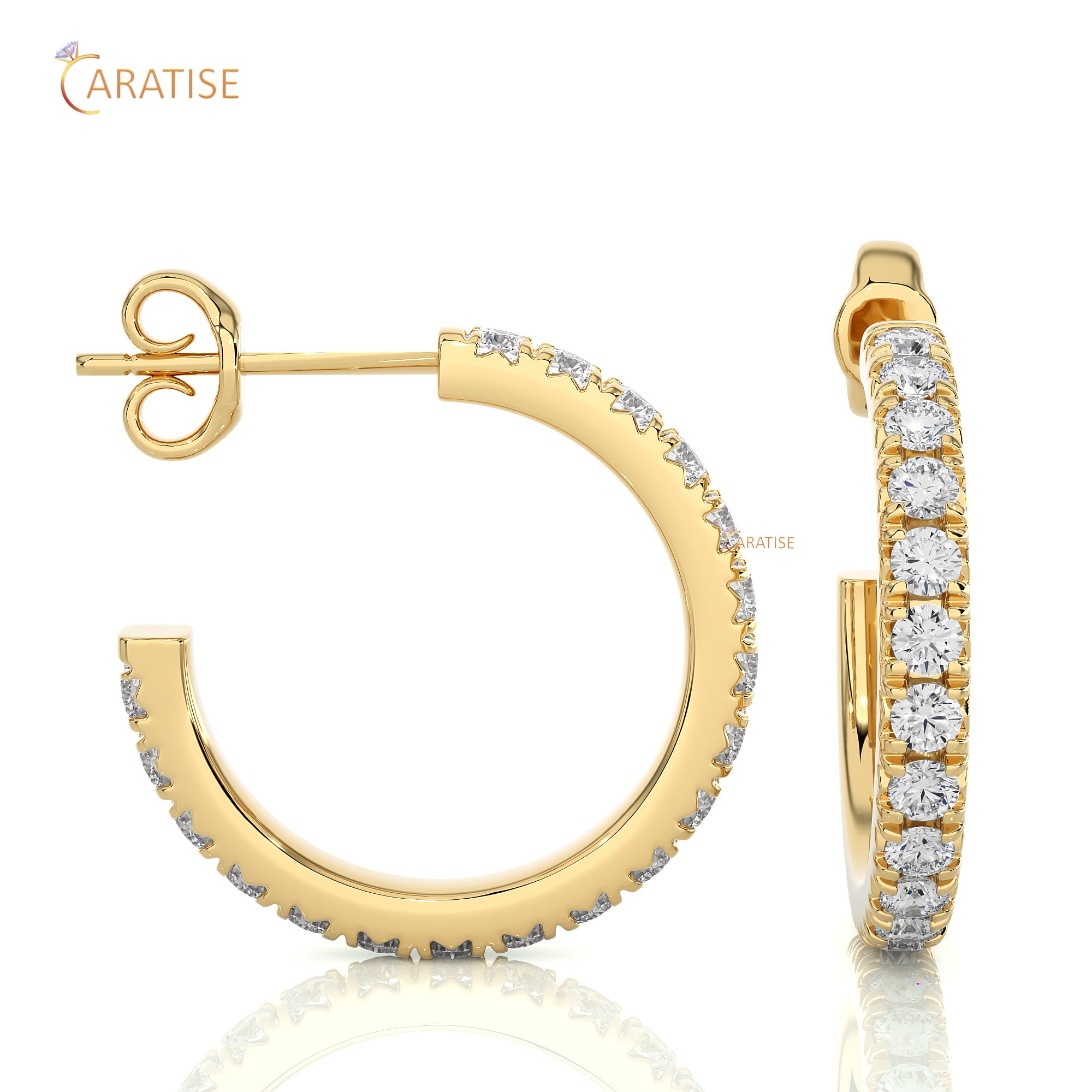 0.70 TDW Round Cut Moissanite Diamond Hoop Earring 925 Silver