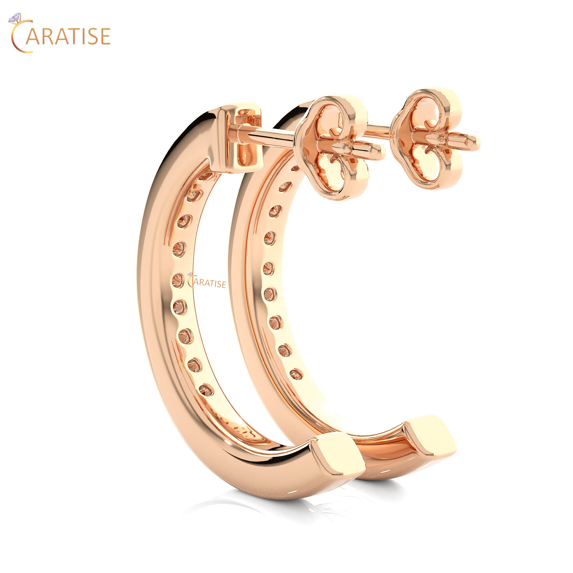 0.46 TDW Round Cut Moissanite Diamond Earring 925 Silver