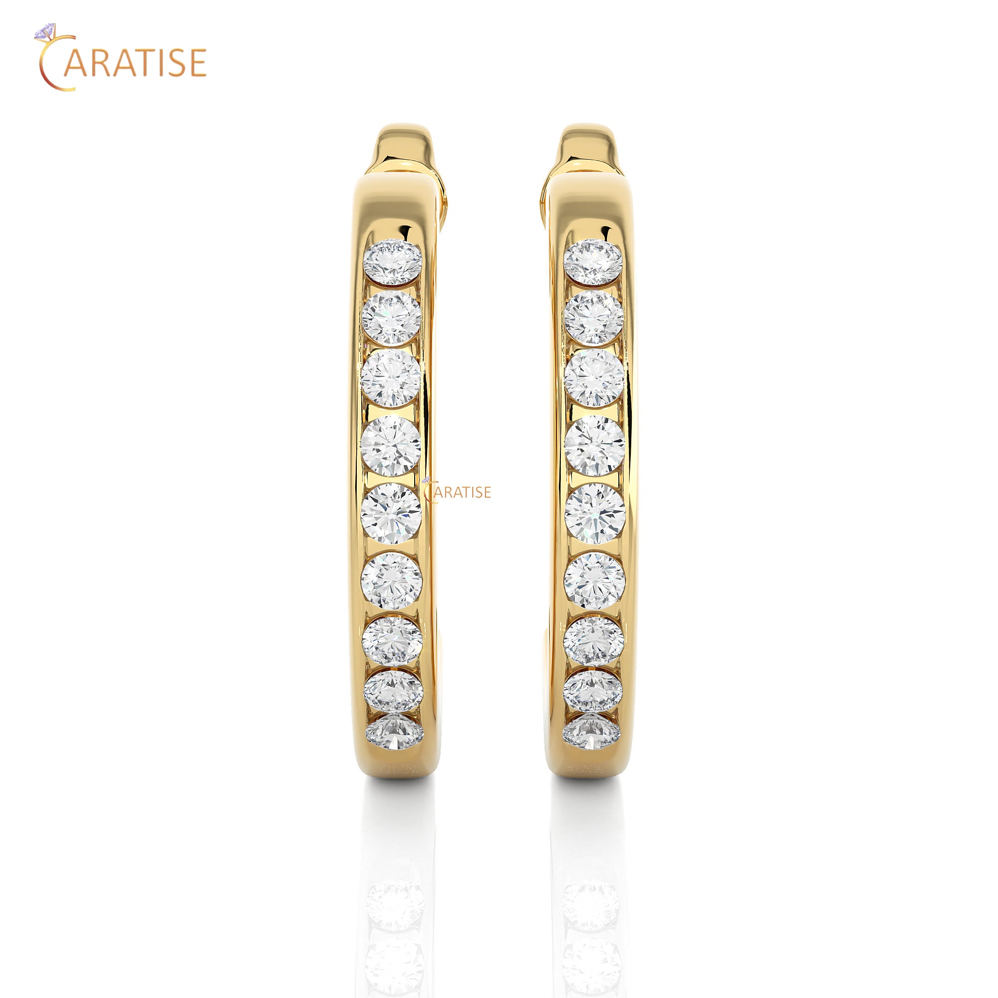 0.46 TDW Round Cut Moissanite Diamond Earring 925 Silver