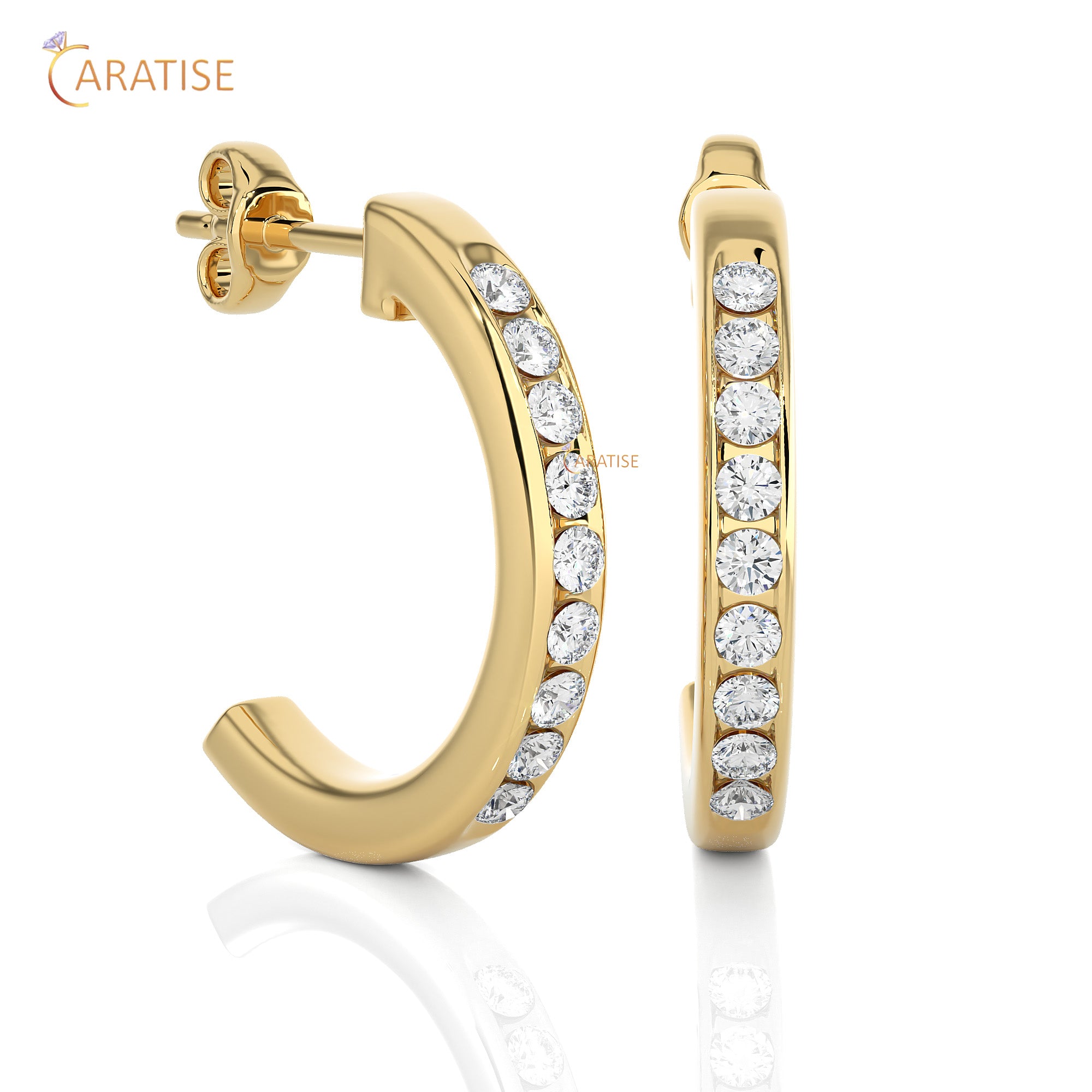 0.46 TDW Round Cut Moissanite Diamond Earring 925 Silver