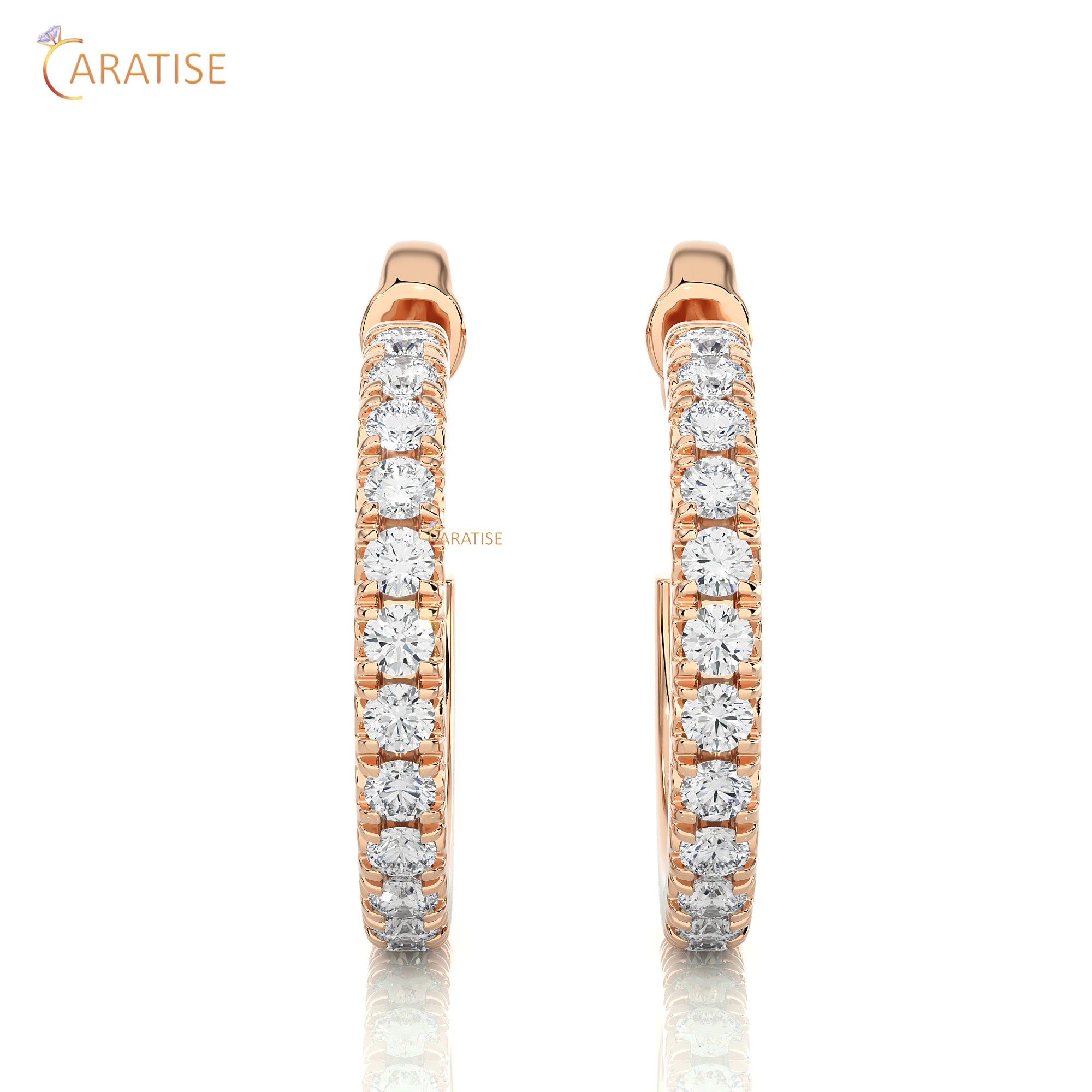 0.70 TDW Round Cut Moissanite Diamond Hoop Earring 925 Silver