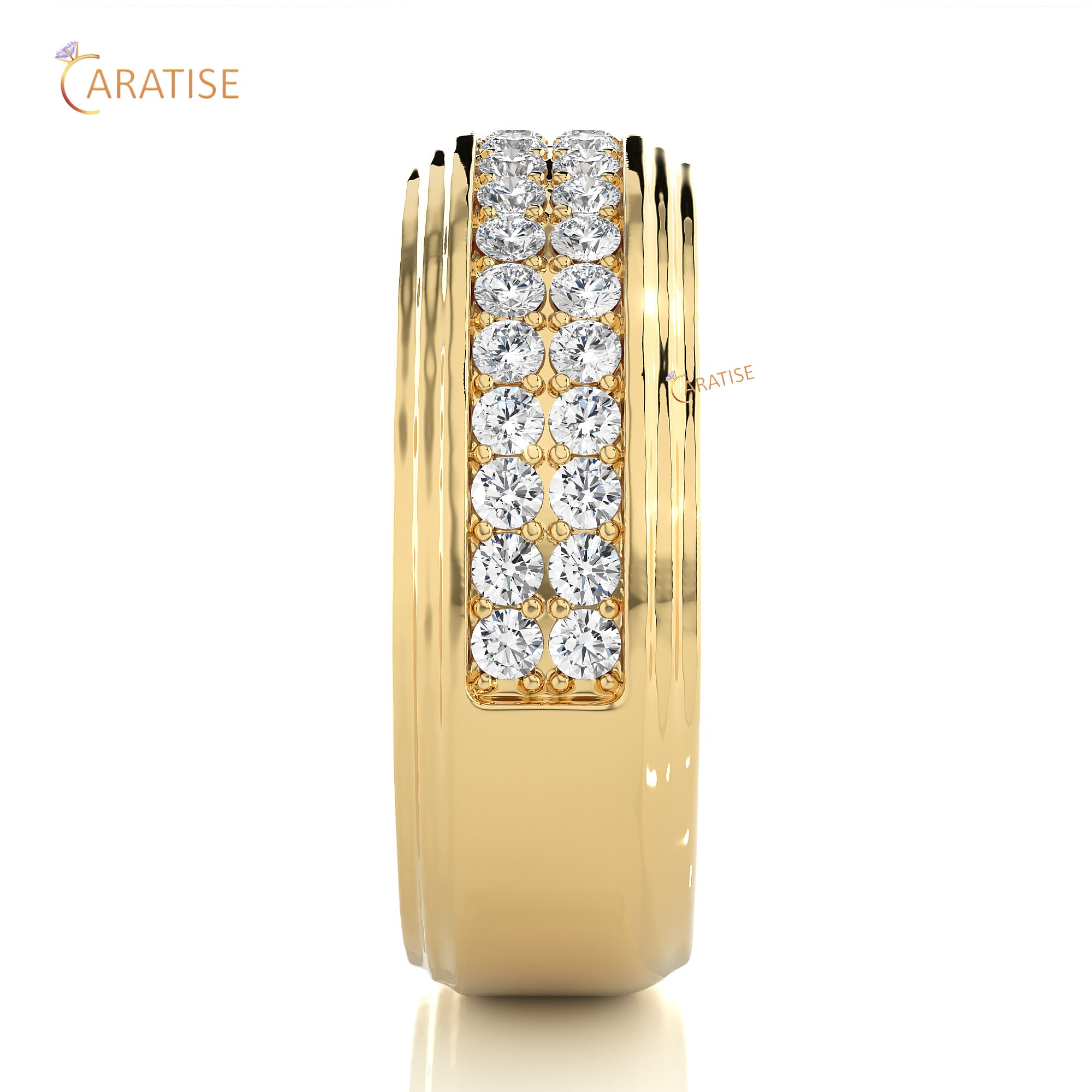 1.03 TDW Round Cut Mossiante Diamond Men's Band Ring 925 Silver