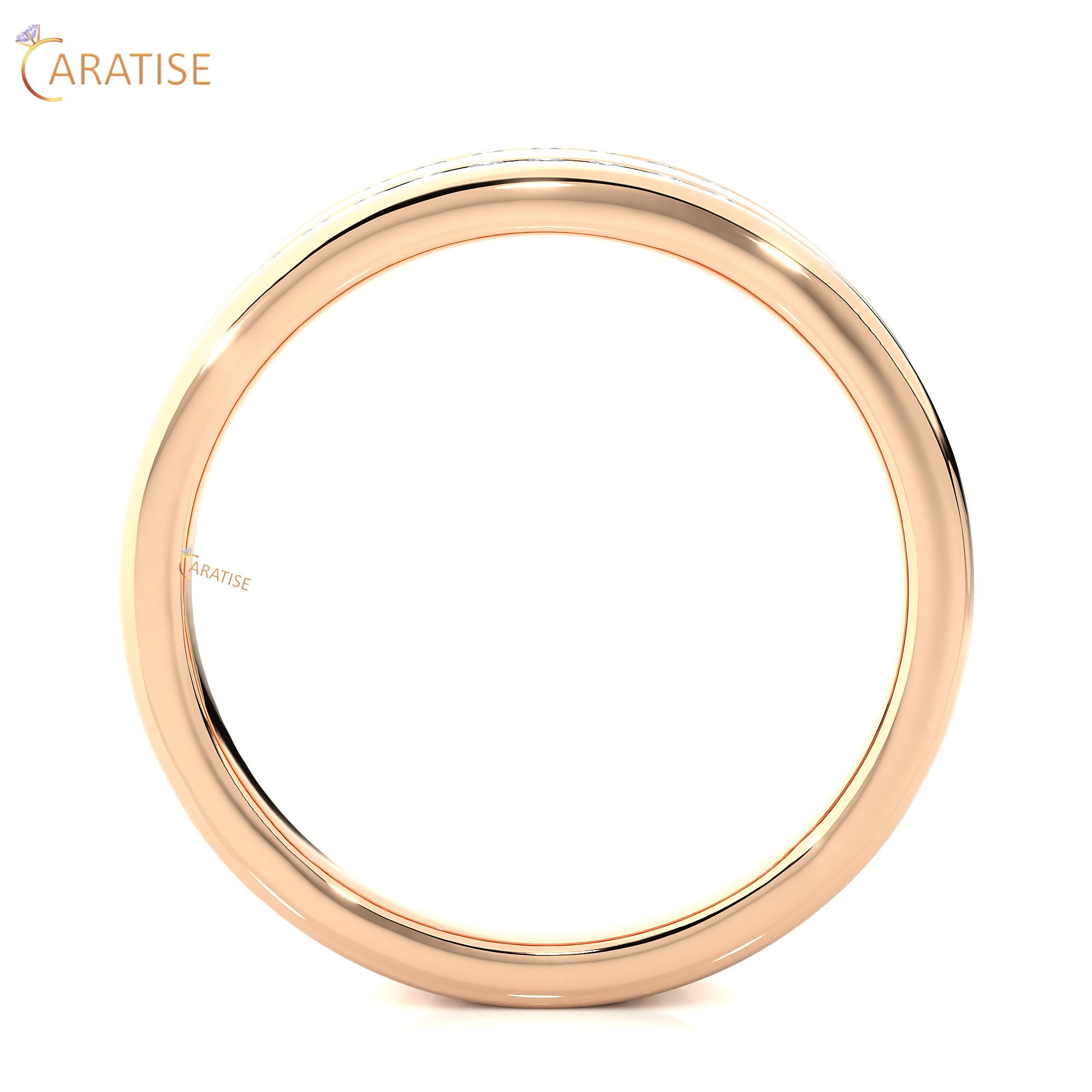 0.46 TDW Round Cut Mossiante Diamond Men's Band Ring 925 Silver