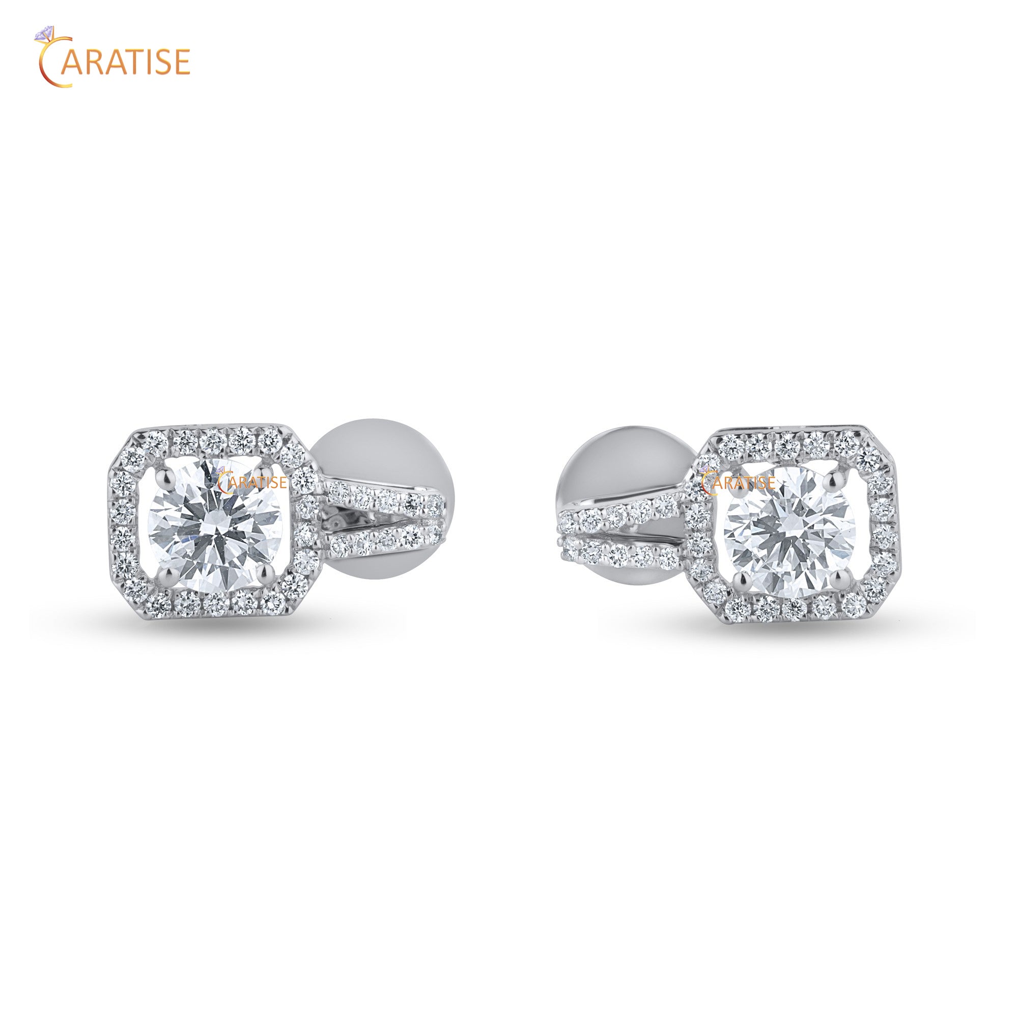 2.038 TDW Round Cut Diamond Pendant & Earring 925 Silver