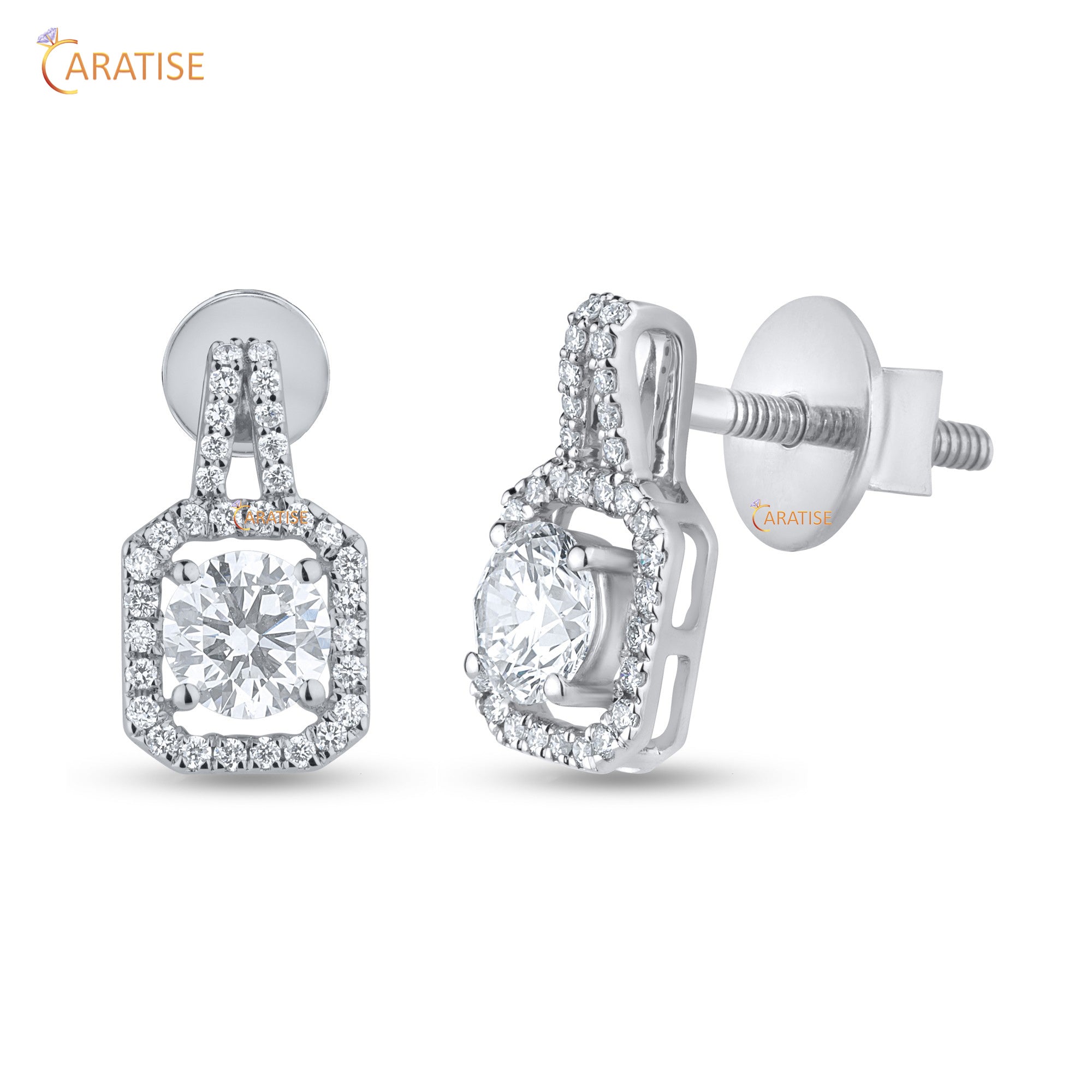 2.038 TDW Round Cut Diamond Pendant & Earring 925 Silver