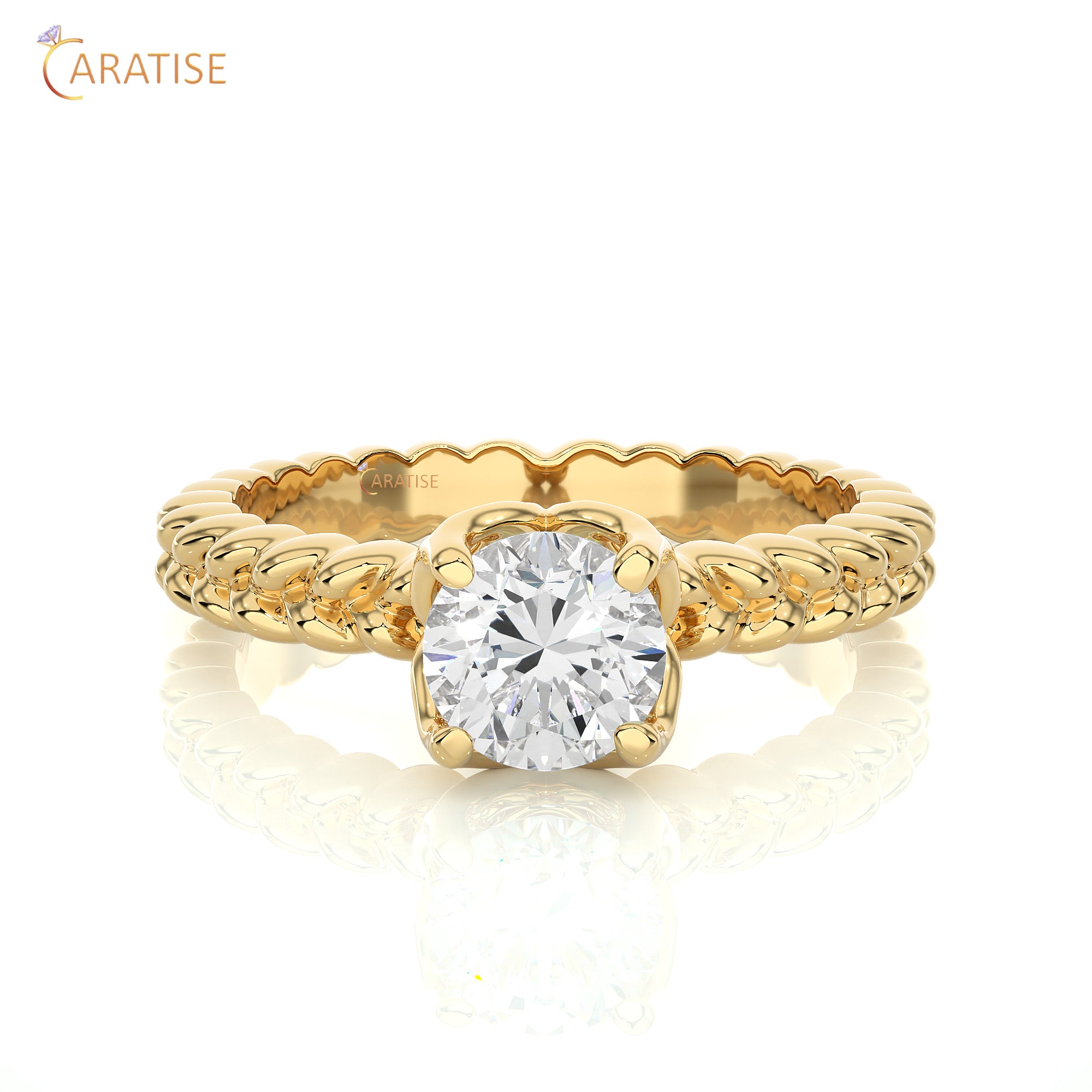 0.98 TDW Round Cut Moissanite Diamond Solitaire Ring 925 Silver