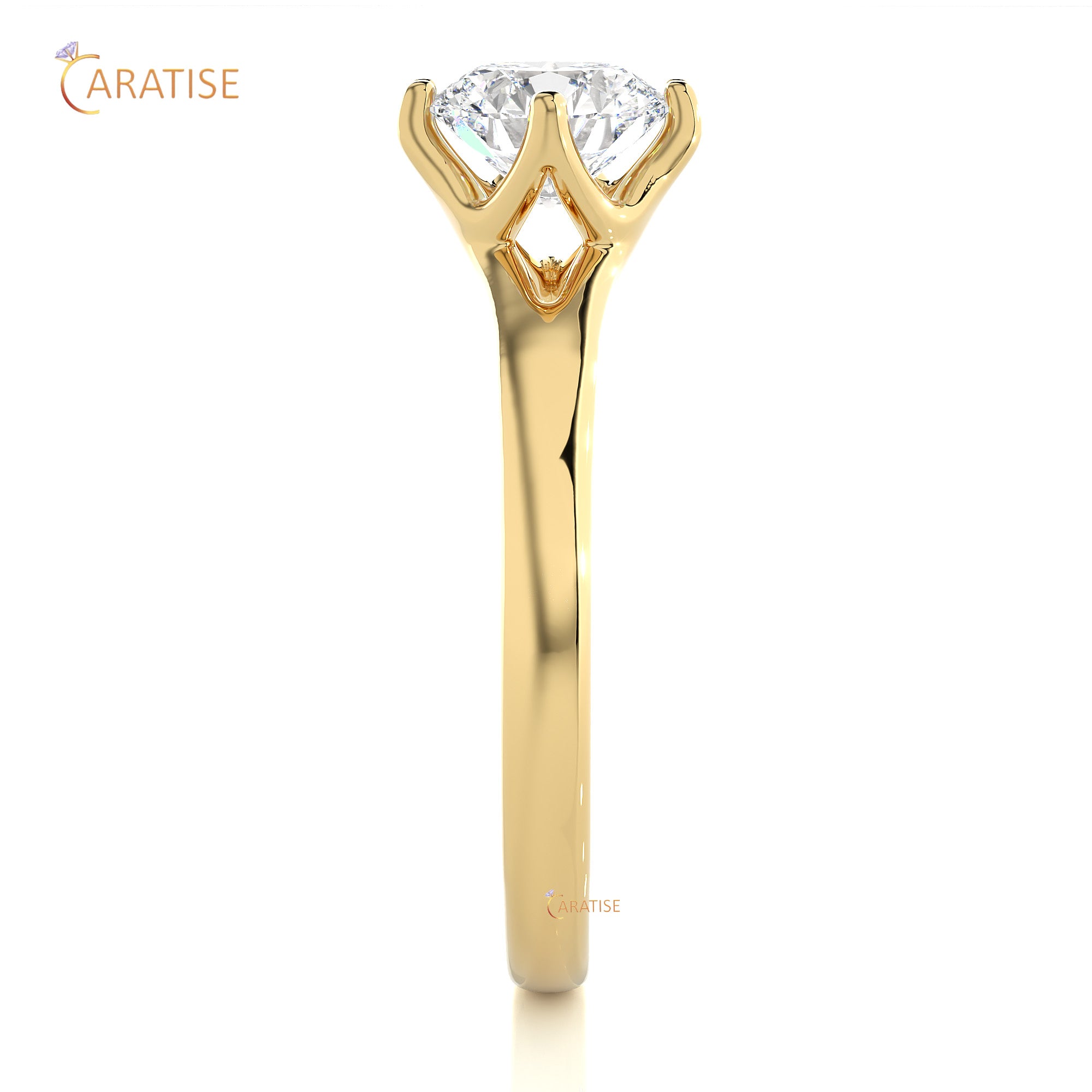 1.08 TDW Round Cut Moissanite Diamond Solitaire Ring 925 Silver