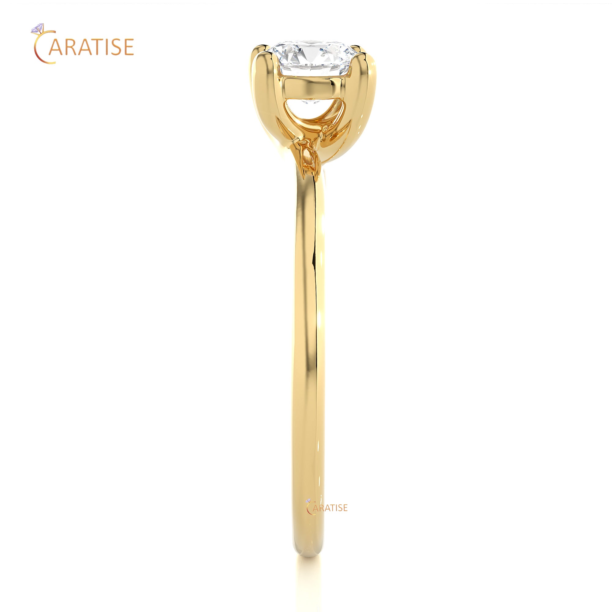 0.53 TDW Round Cut Moissanite Diamond Solitaire Ring 925 Silver