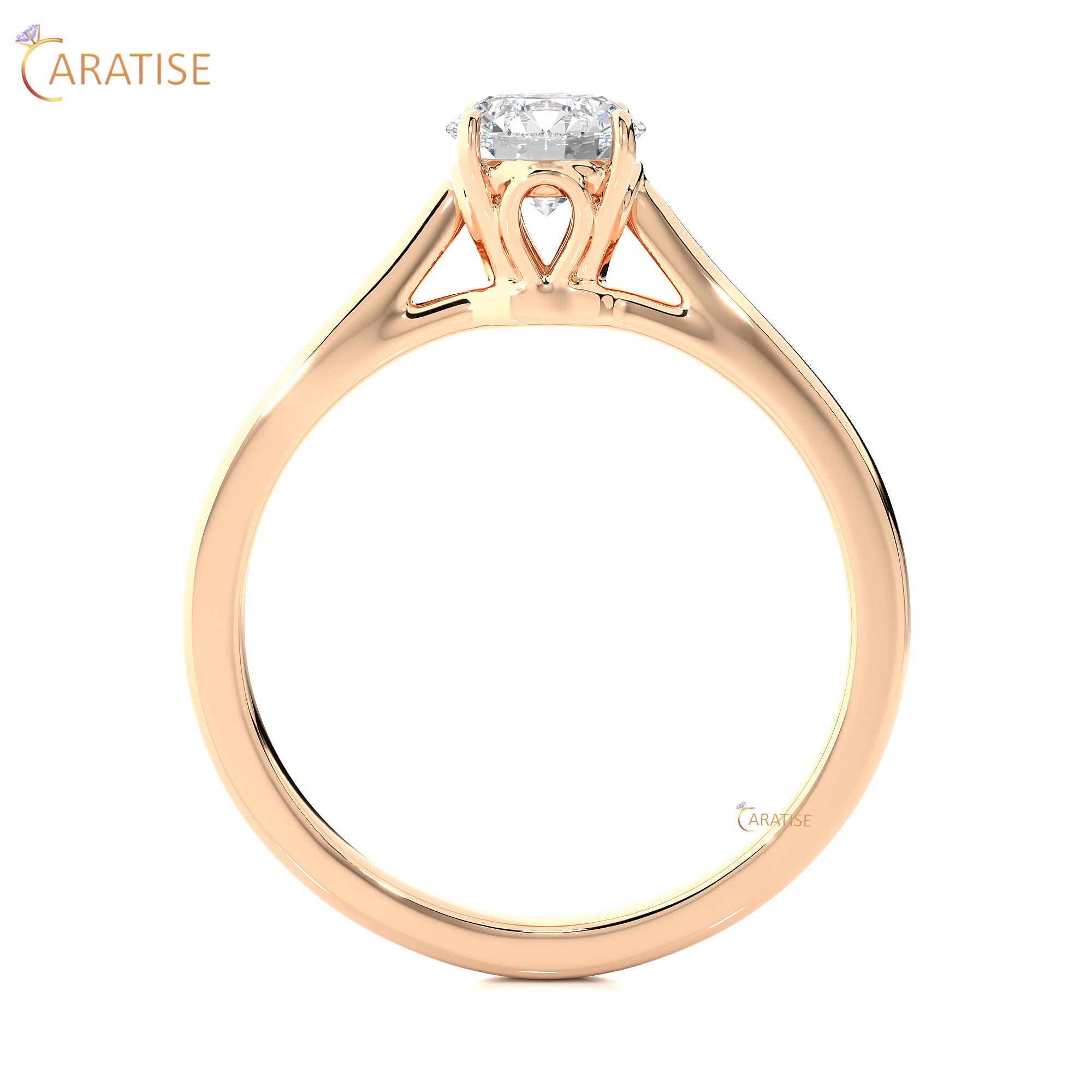 0.73 TDW Round Cut Moissanite Diamond Solitaire Ring 925 Silver