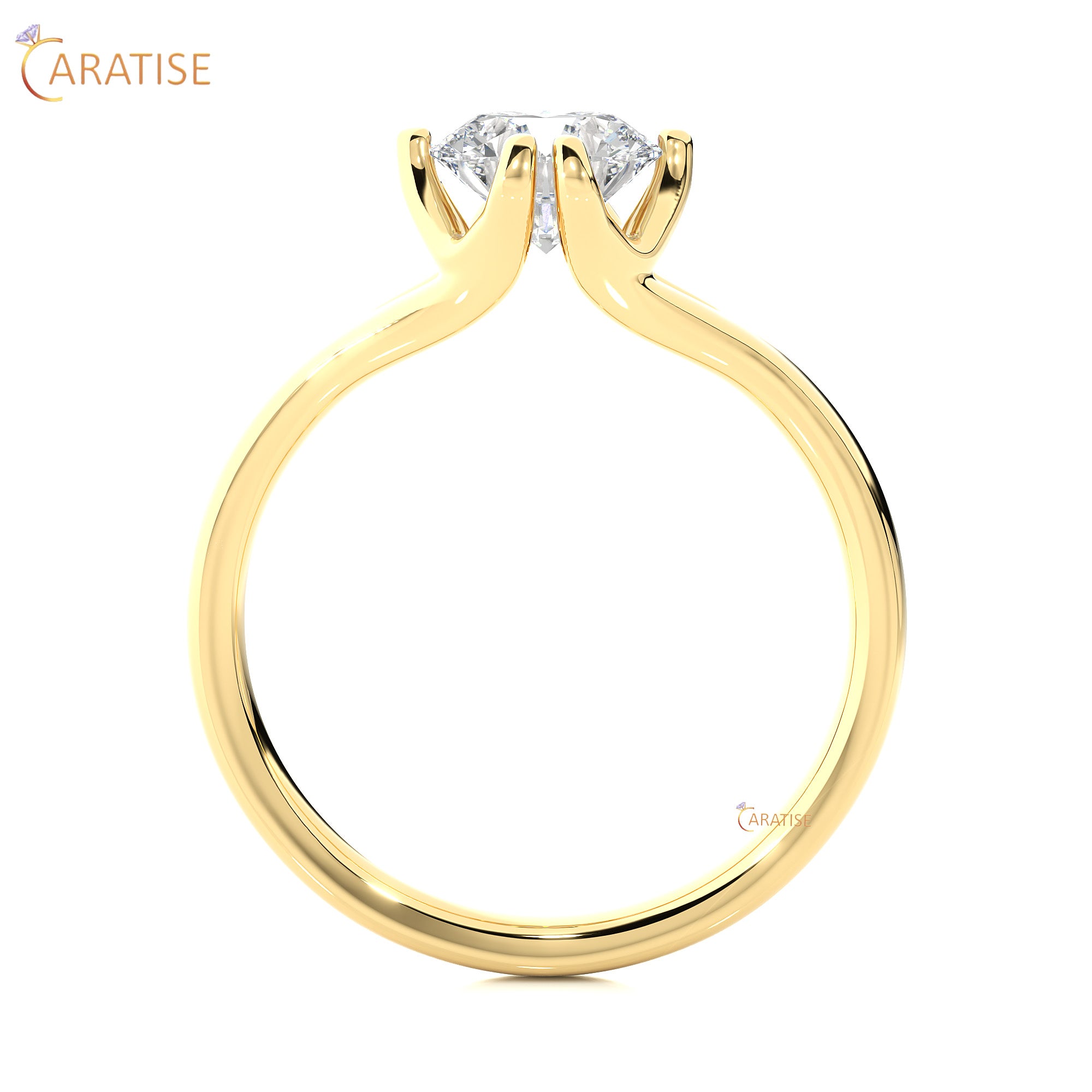 1.08 TDW Round Cut Moissanite Diamond Solitaire Ring 925 Silver