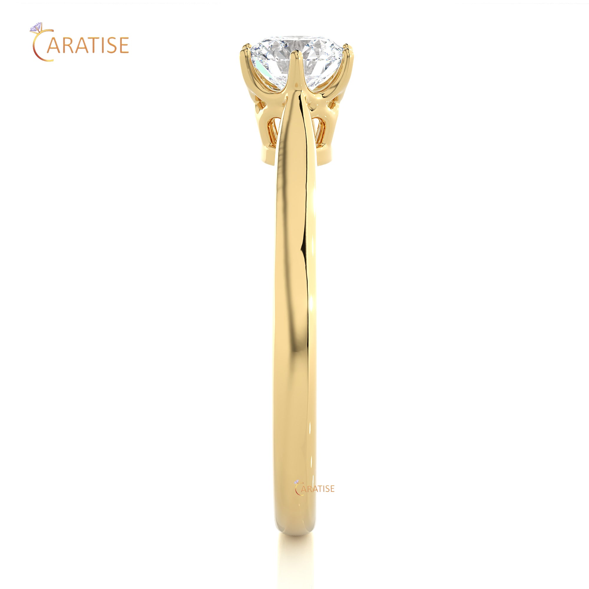 0.53 TDW Round Cut Moissanite Diamond Solitaire Ring 925 Silver