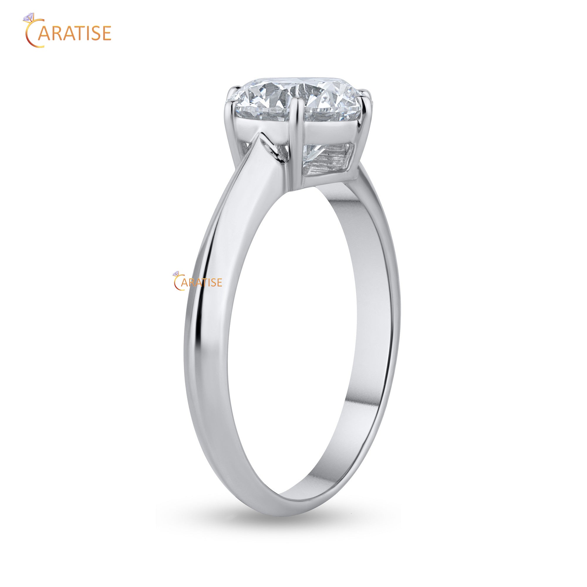 1.50 TDW Round Cut Mossiante Diamond Solitaire Ring 925 Silver