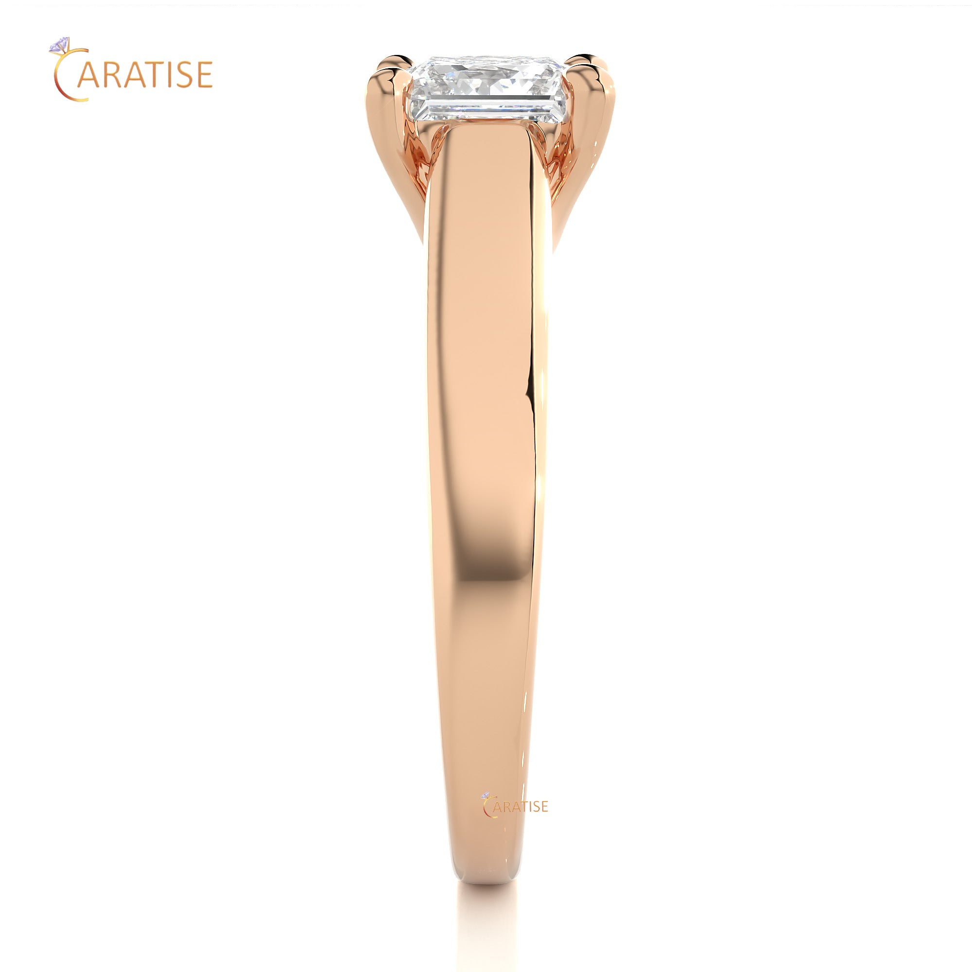 1.35 TDW Princess Cut Moissanite Diamond Women's Solitaire Ring
