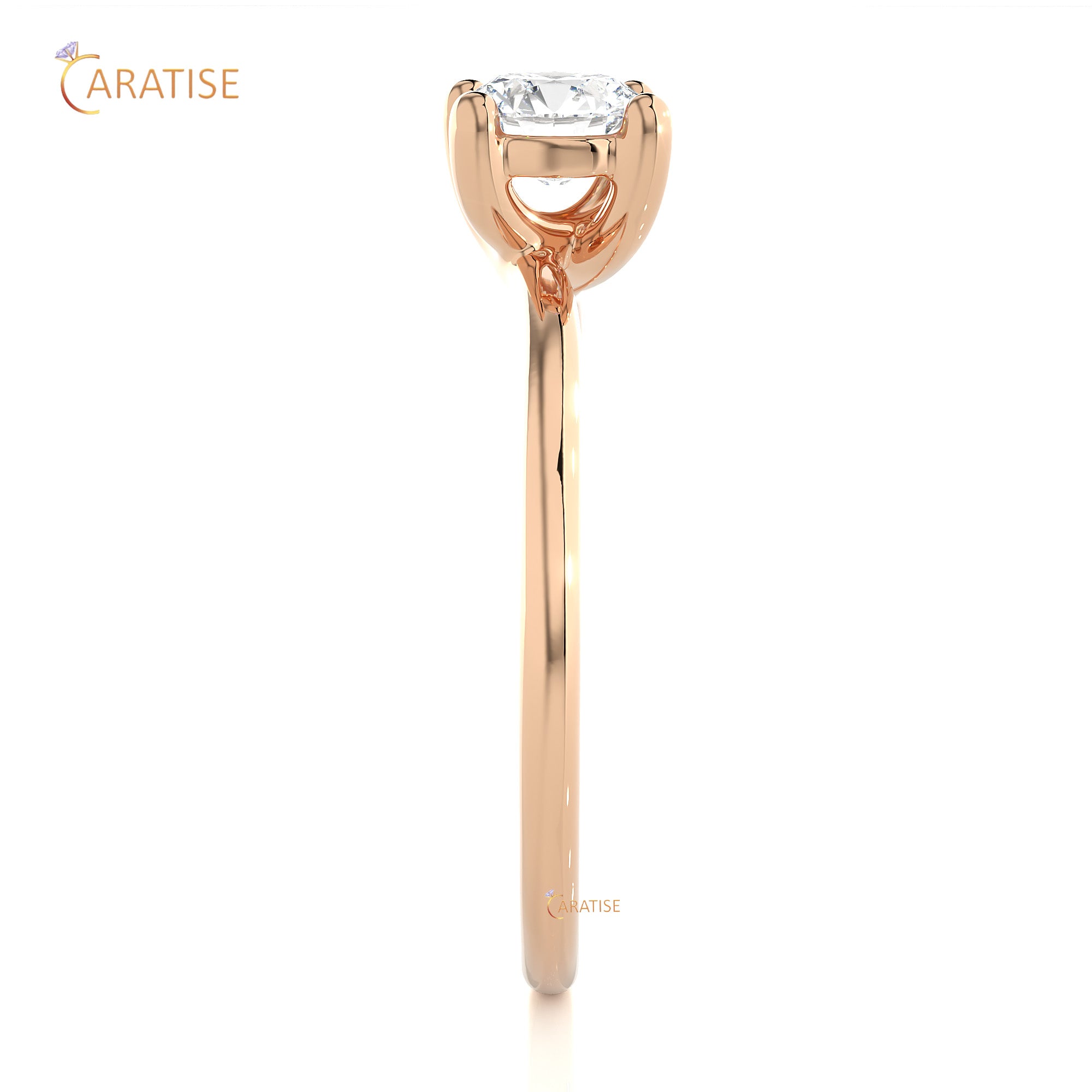 0.53 TDW Round Cut Moissanite Diamond Solitaire Ring 925 Silver