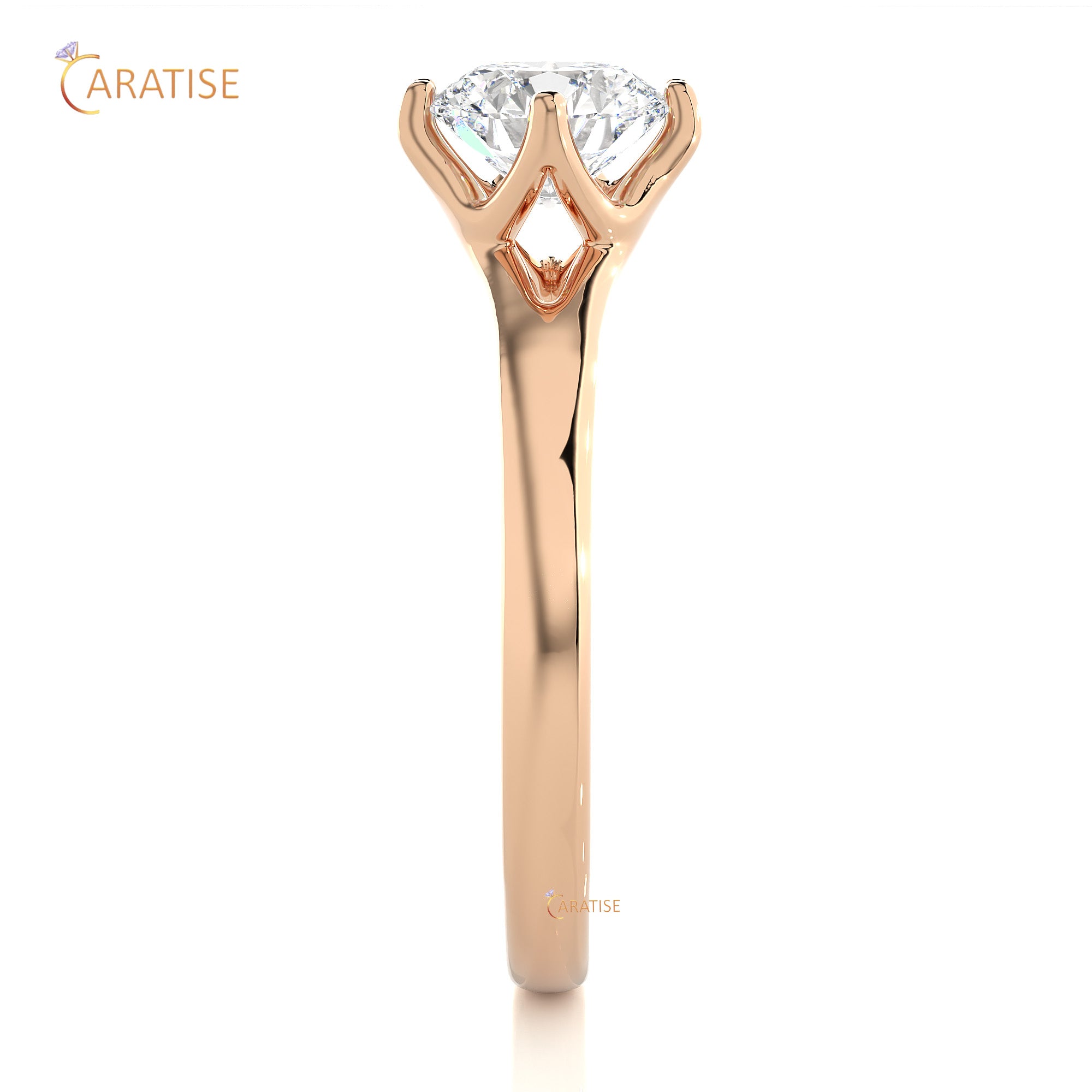 1.08 TDW Round Cut Moissanite Diamond Solitaire Ring 925 Silver