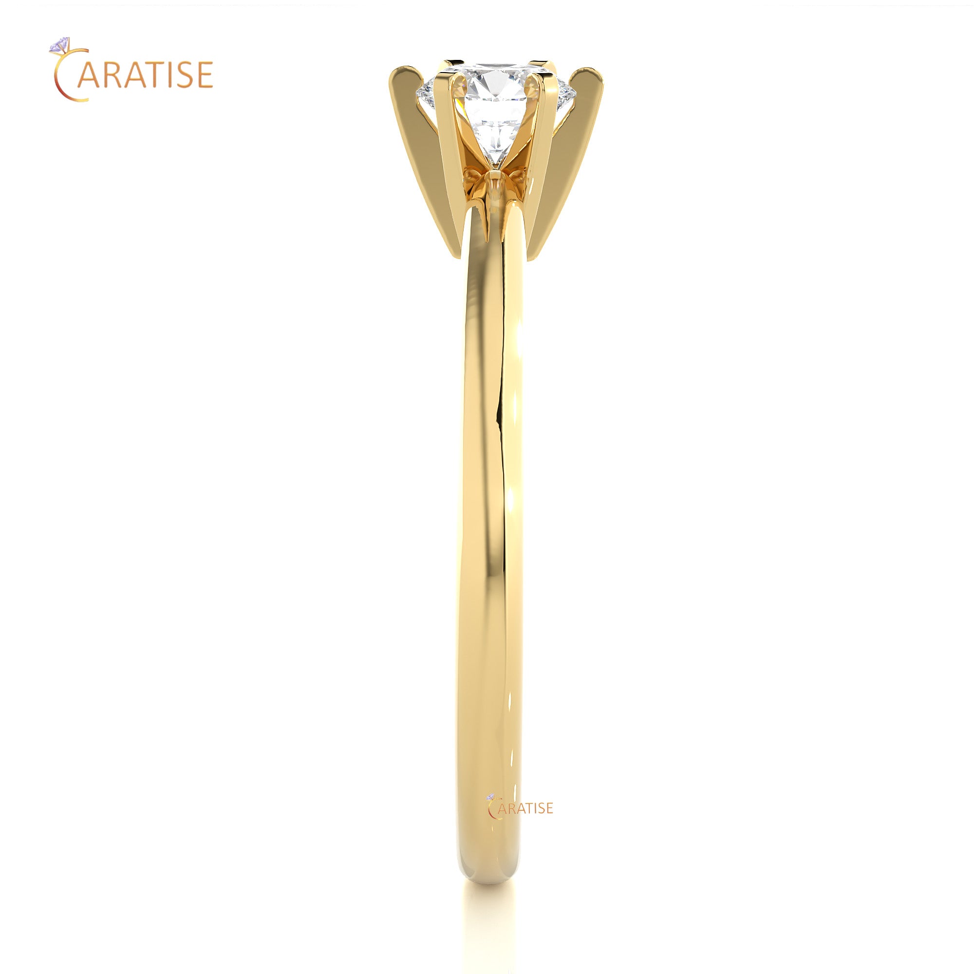 0.41 TDW Round Cut Moissanite Diamond Solitaire Ring 925 Silver