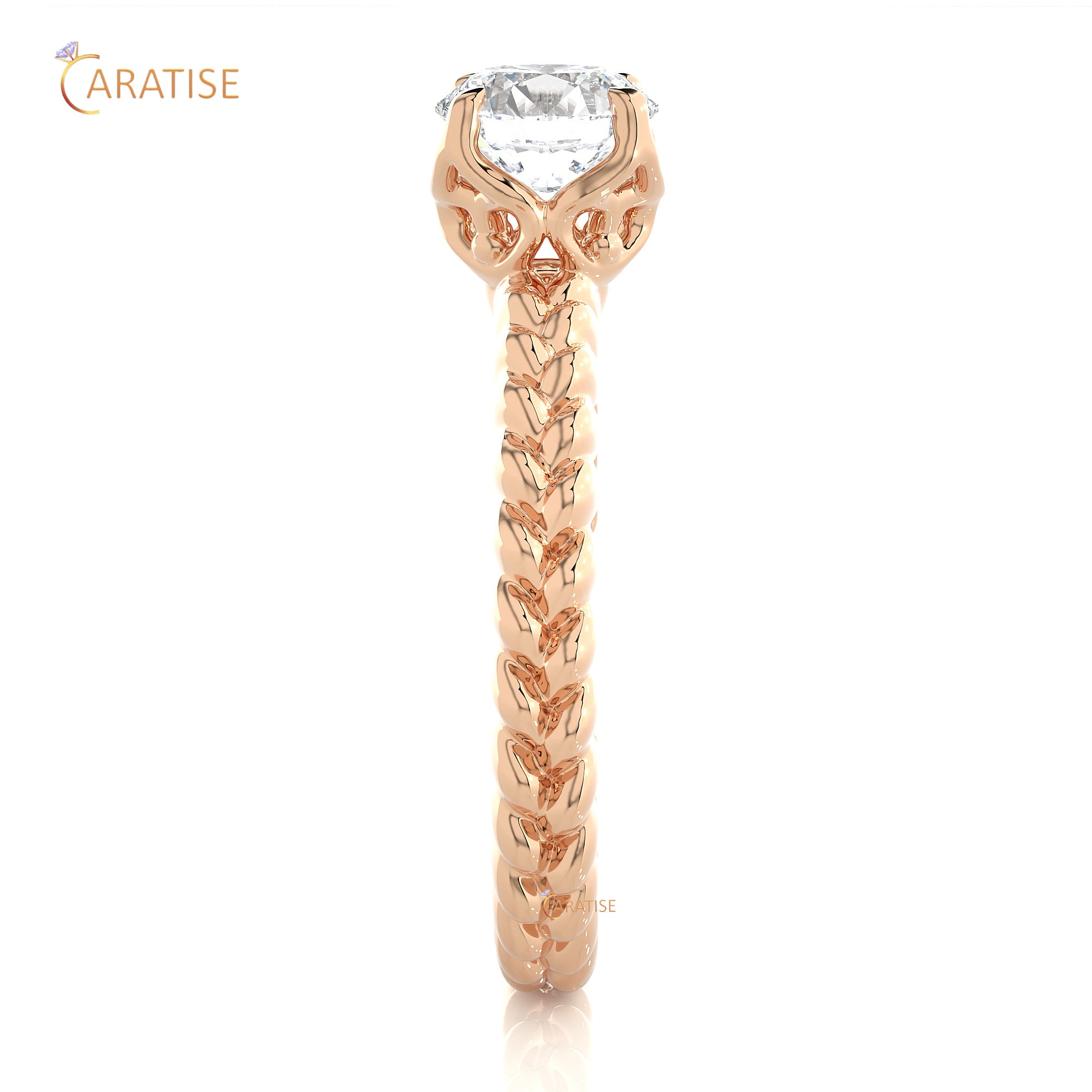 0.98 TDW Round Cut Moissanite Diamond Solitaire Ring 925 Silver