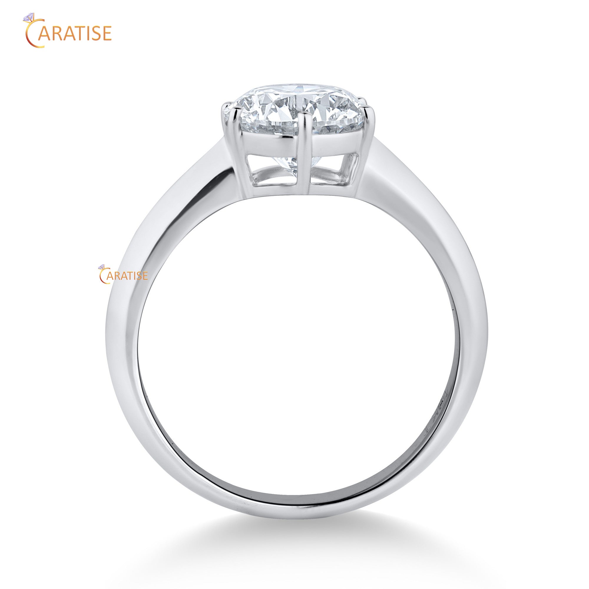 1.50 TDW Round Cut Mossiante Diamond Solitaire Ring 925 Silver