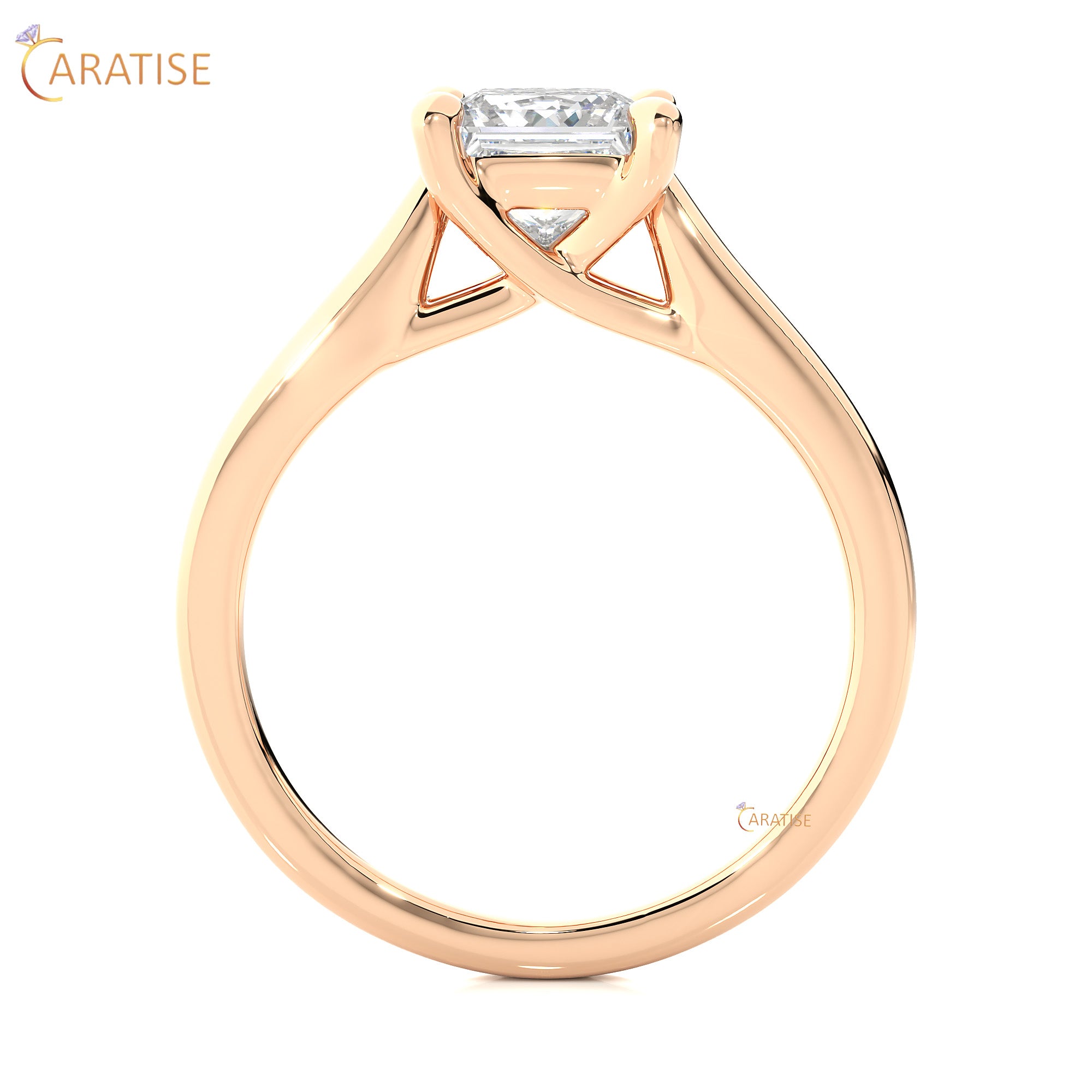 1.35 TDW Princess Cut Moissanite Diamond Women's Solitaire Ring