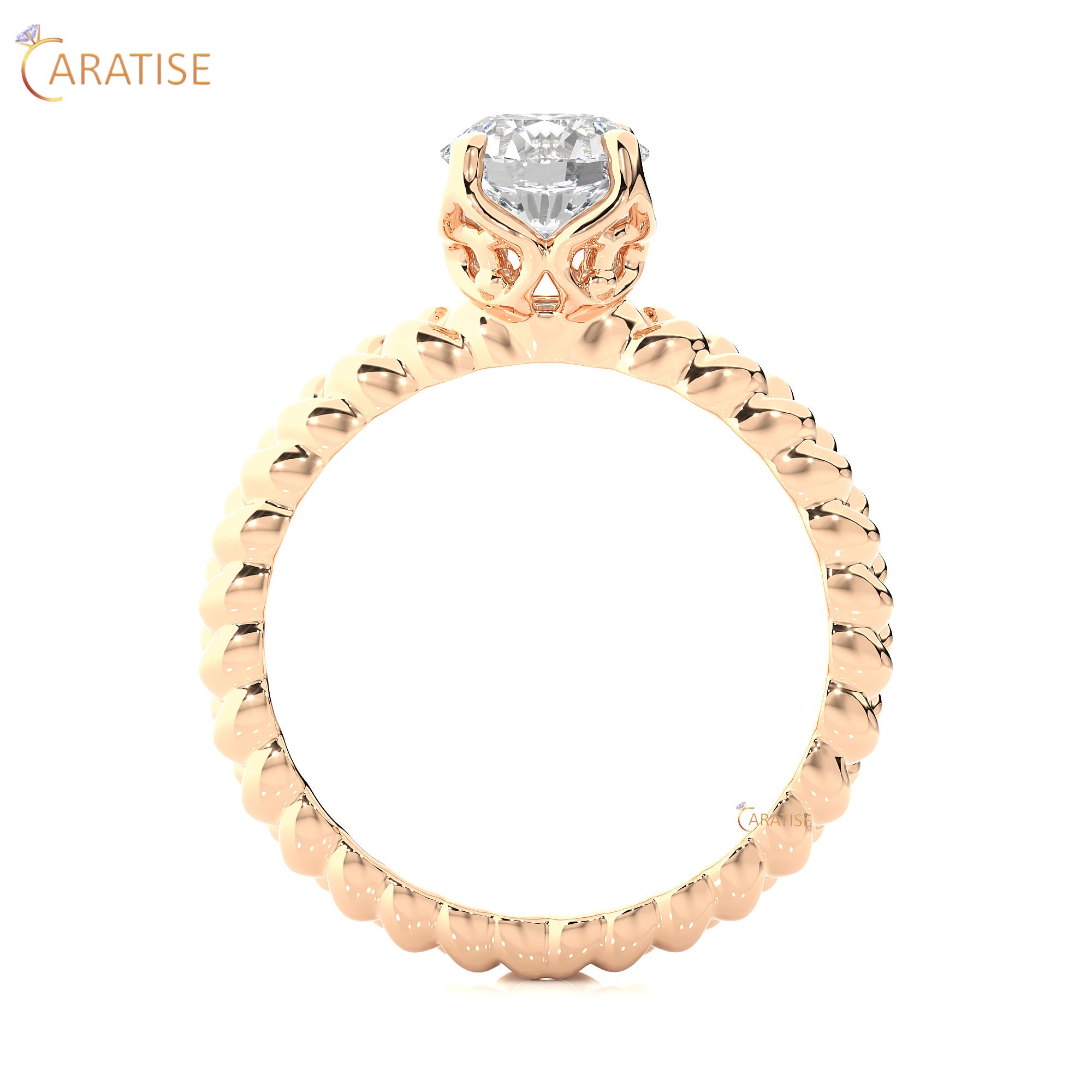 0.98 TDW Round Cut Moissanite Diamond Solitaire Ring 925 Silver