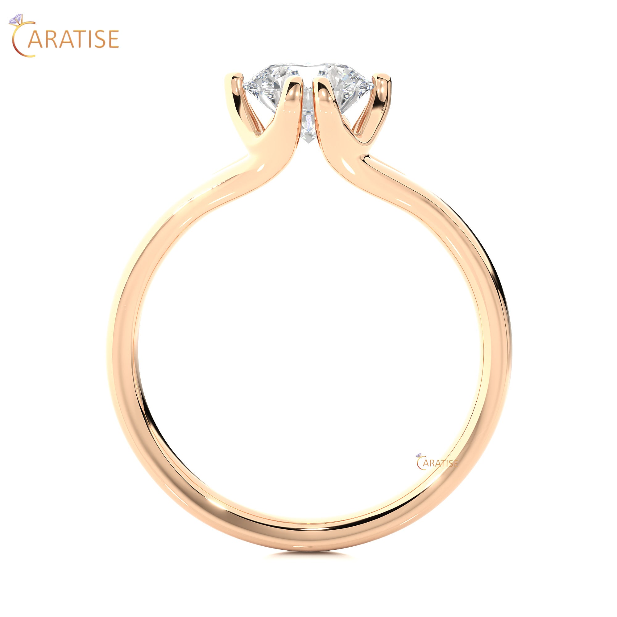 1.08 TDW Round Cut Moissanite Diamond Solitaire Ring 925 Silver