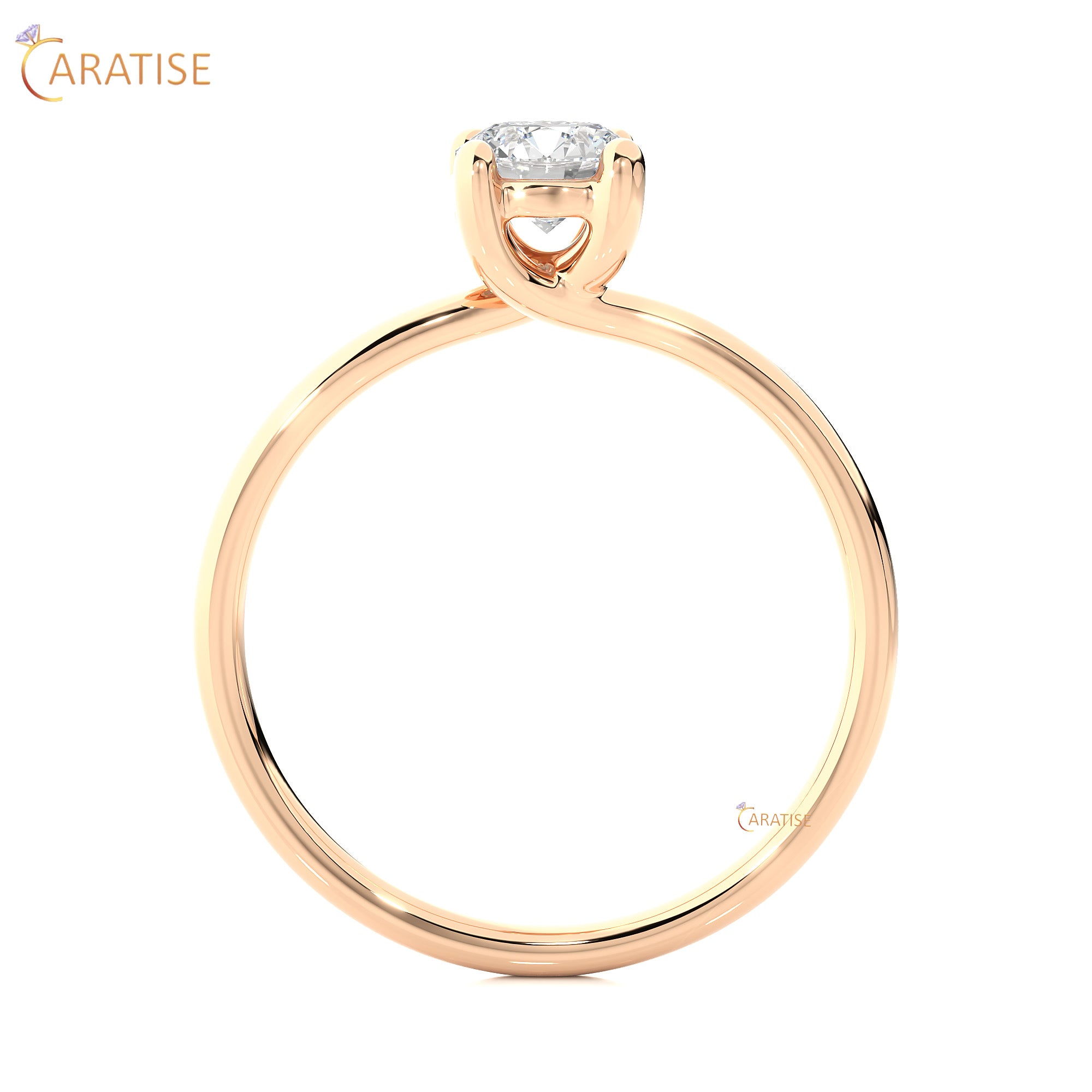 0.53 TDW Round Cut Moissanite Diamond Solitaire Ring 925 Silver