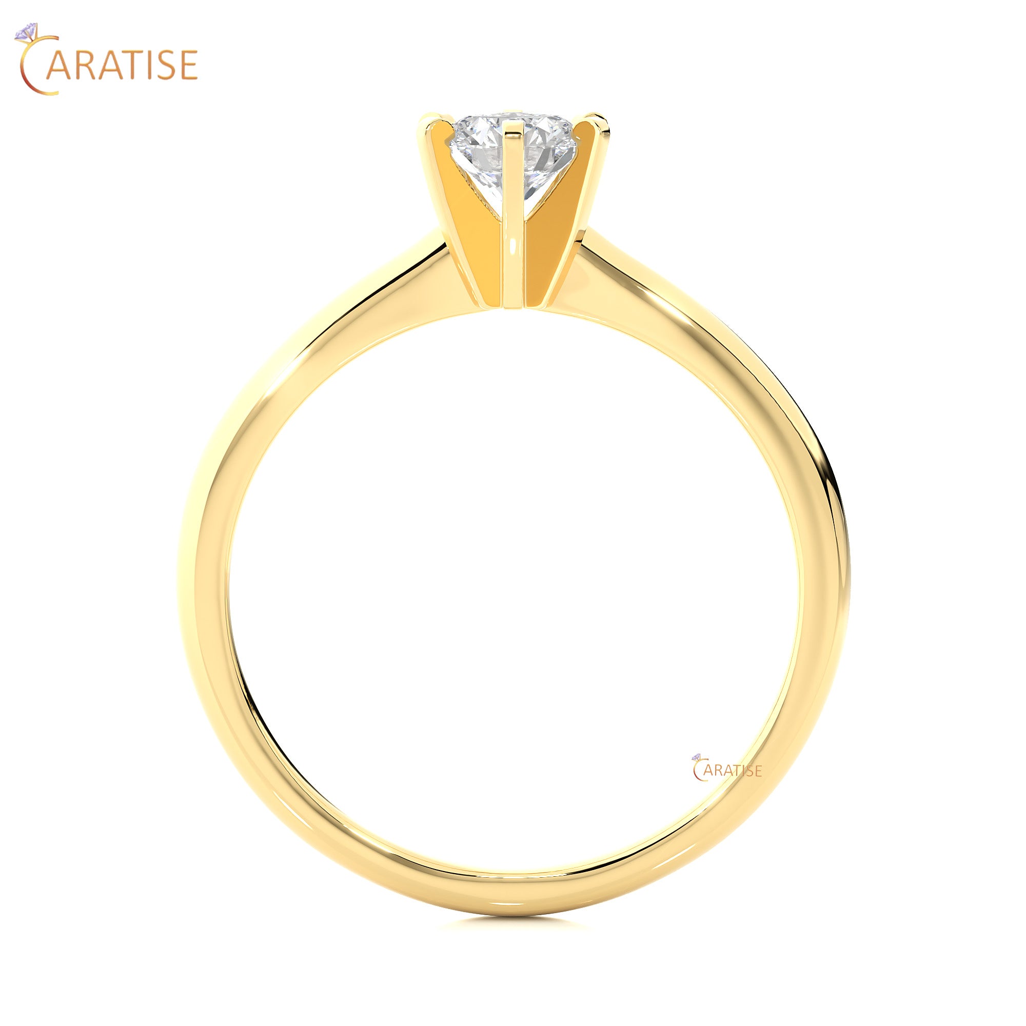 0.41 TDW Round Cut Moissanite Diamond Solitaire Ring 925 Silver