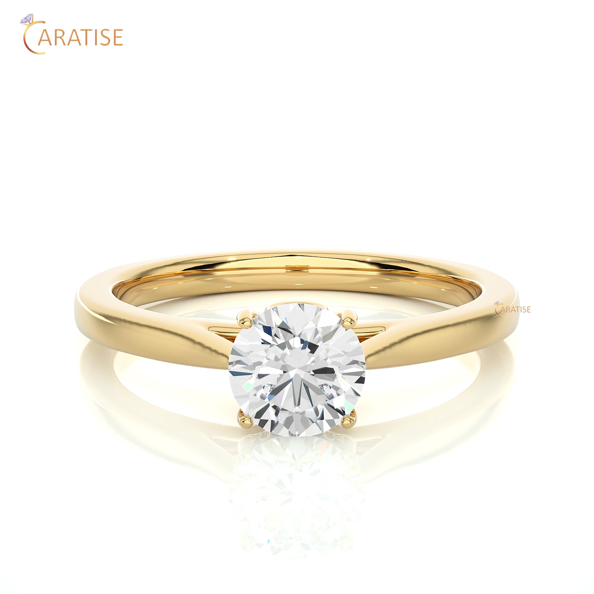 0.73 TDW Round Cut Moissanite Diamond Solitaire Ring 925 Silver
