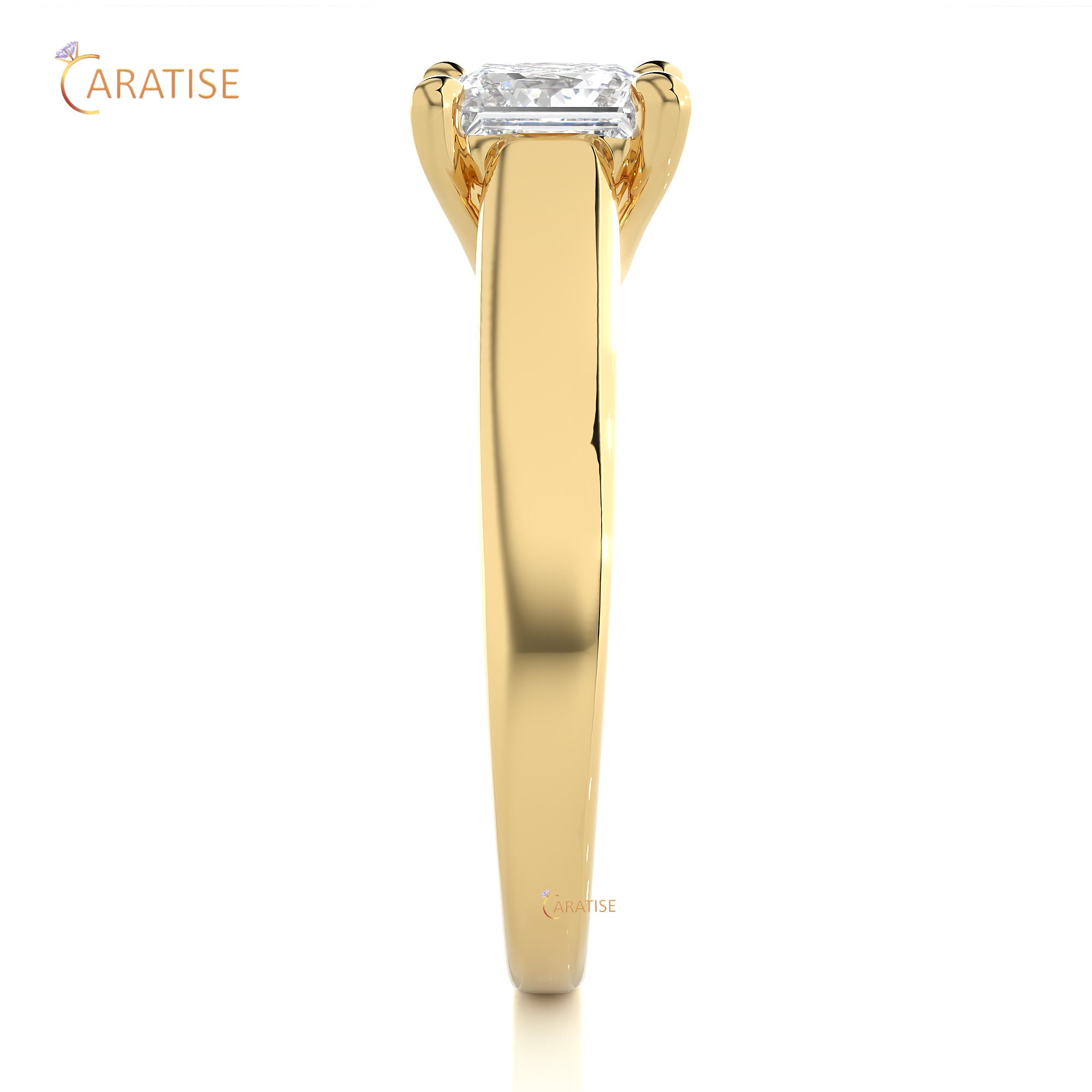 1.35 TDW Princess Cut Moissanite Diamond Women's Solitaire Ring