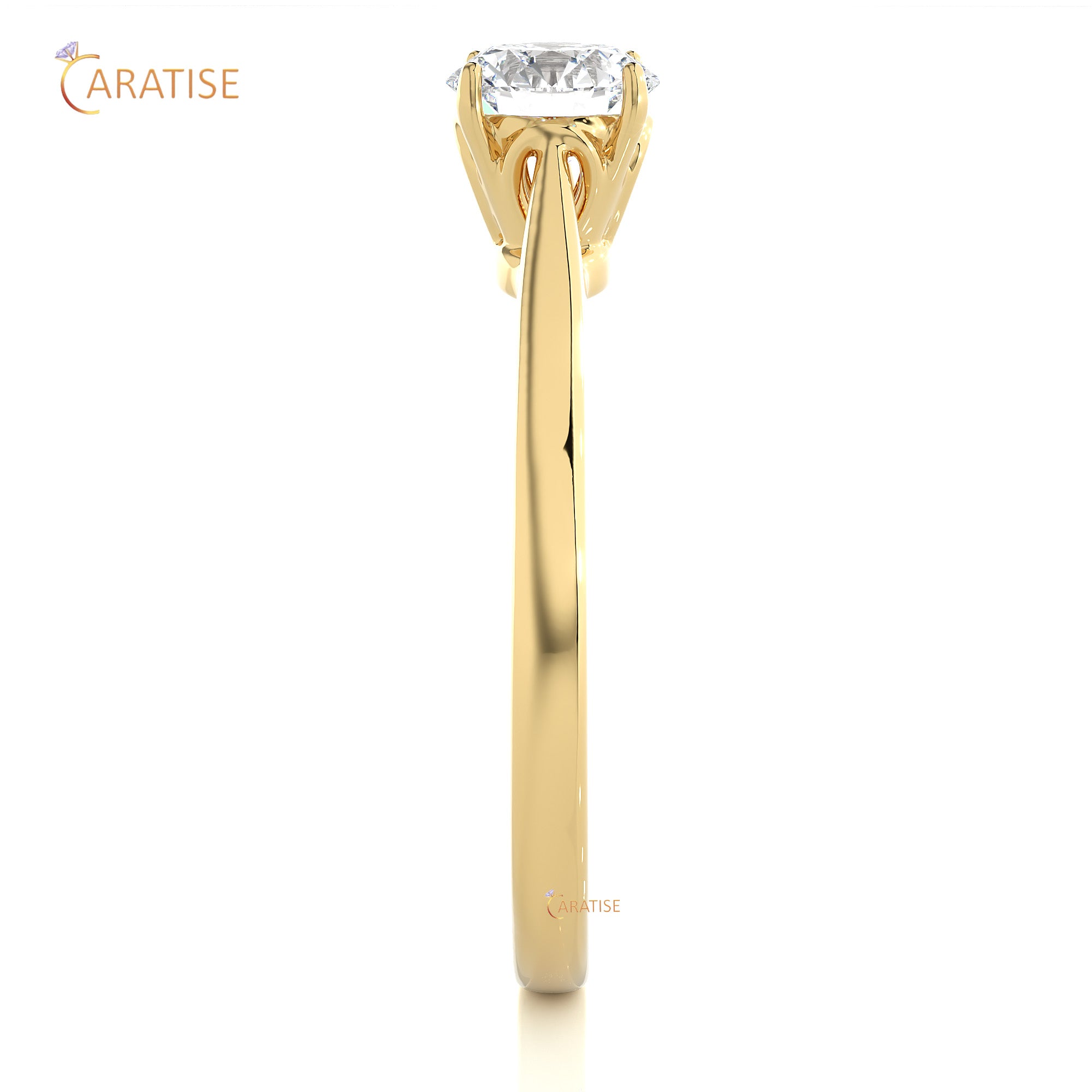 0.73 TDW Round Cut Moissanite Diamond Solitaire Ring 925 Silver