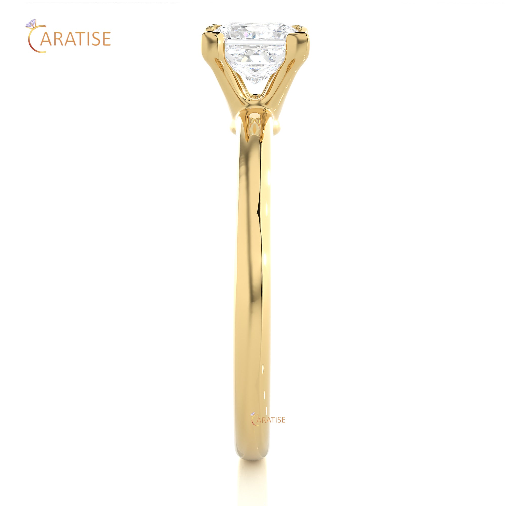 0.78 TDW Princess Cut Moissanite Diamond Solitaire Ring 925 Silver