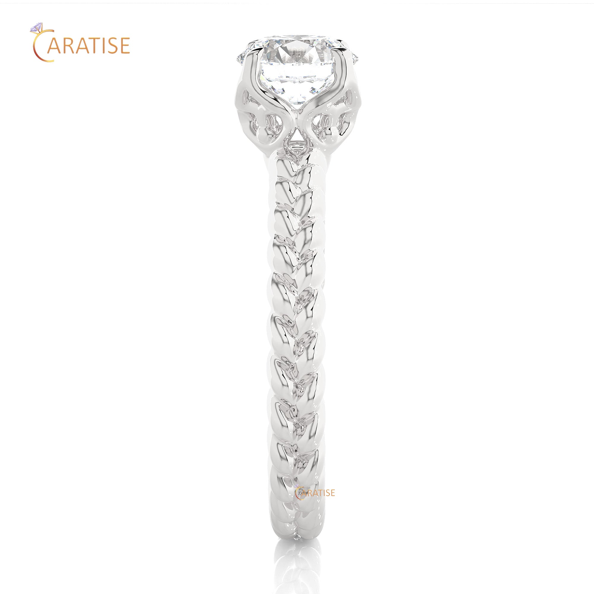 0.98 TDW Round Cut Moissanite Diamond Solitaire Ring 925 Silver