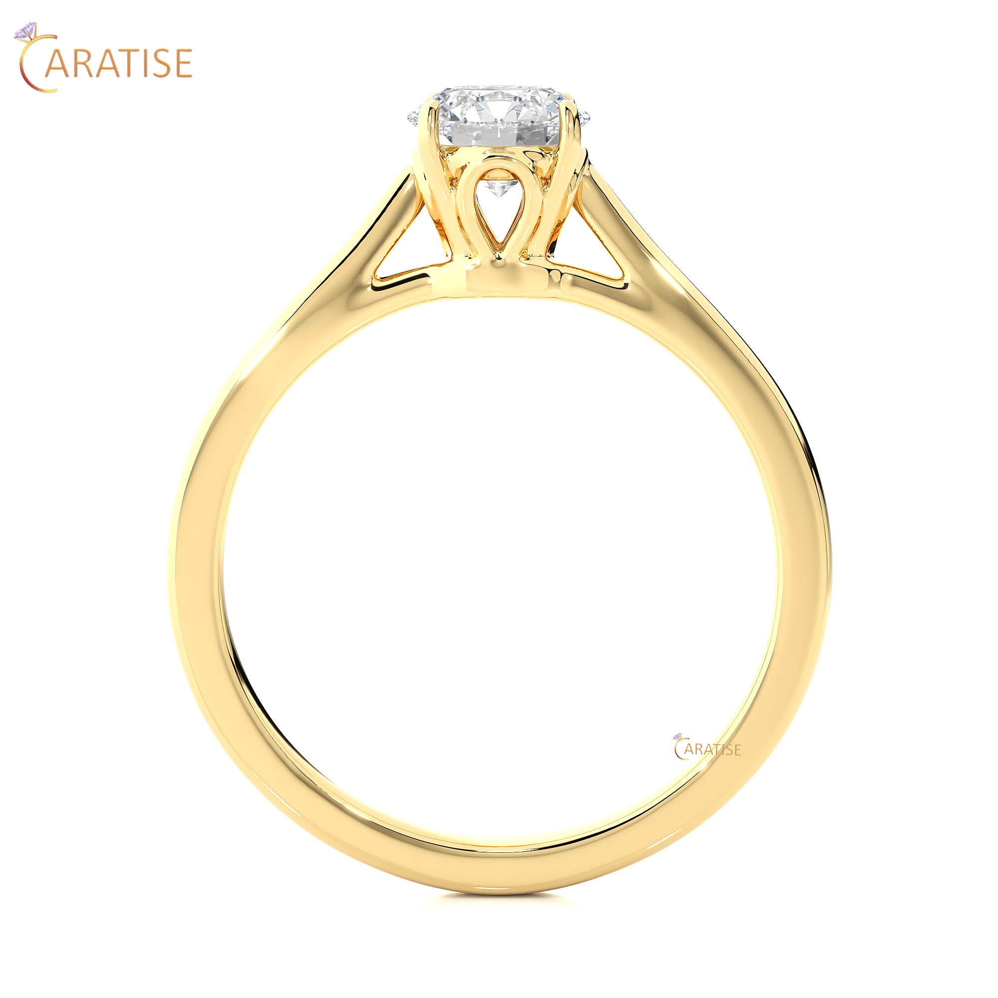 0.73 TDW Round Cut Moissanite Diamond Solitaire Ring 925 Silver