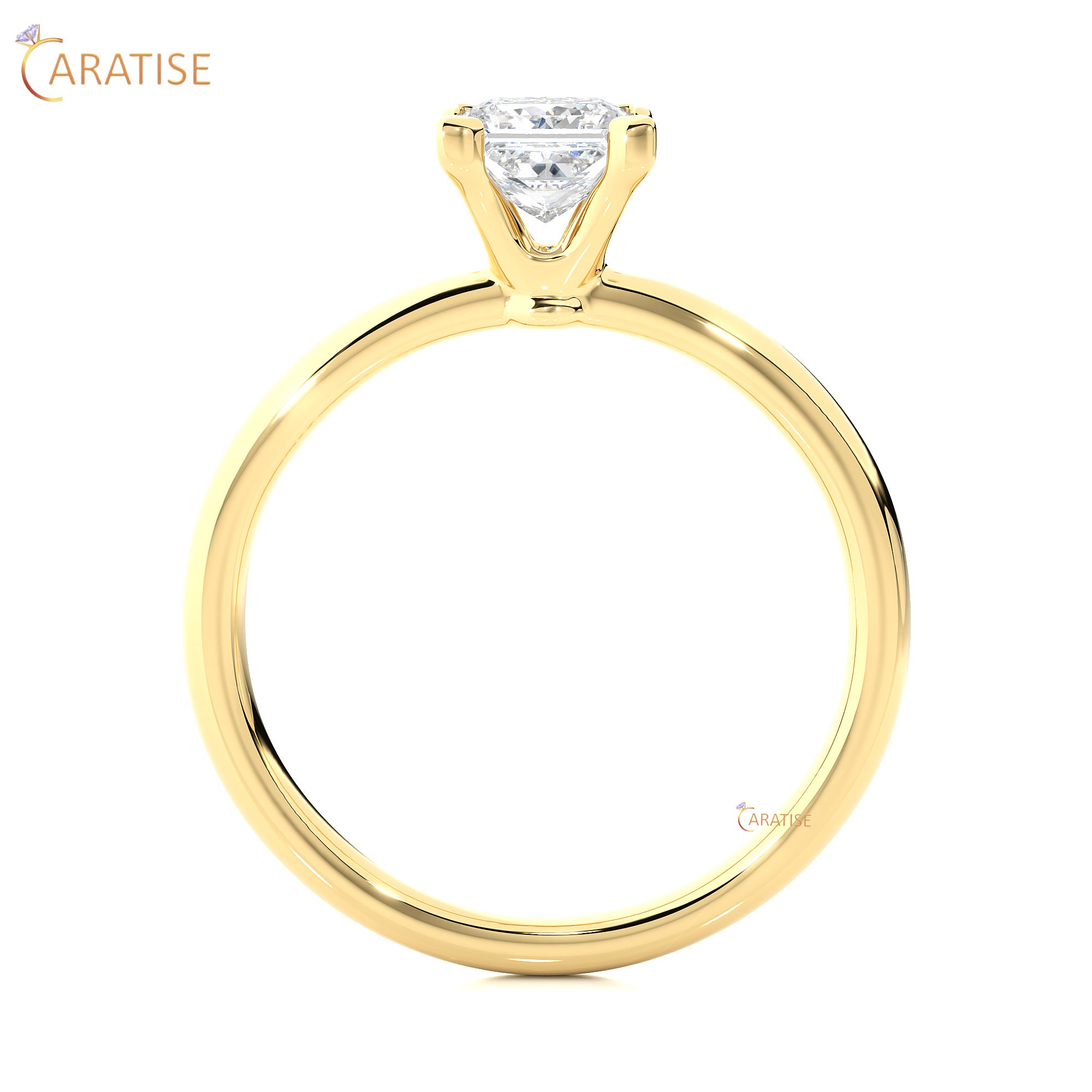 0.78 TDW Princess Cut Moissanite Diamond Solitaire Ring 925 Silver