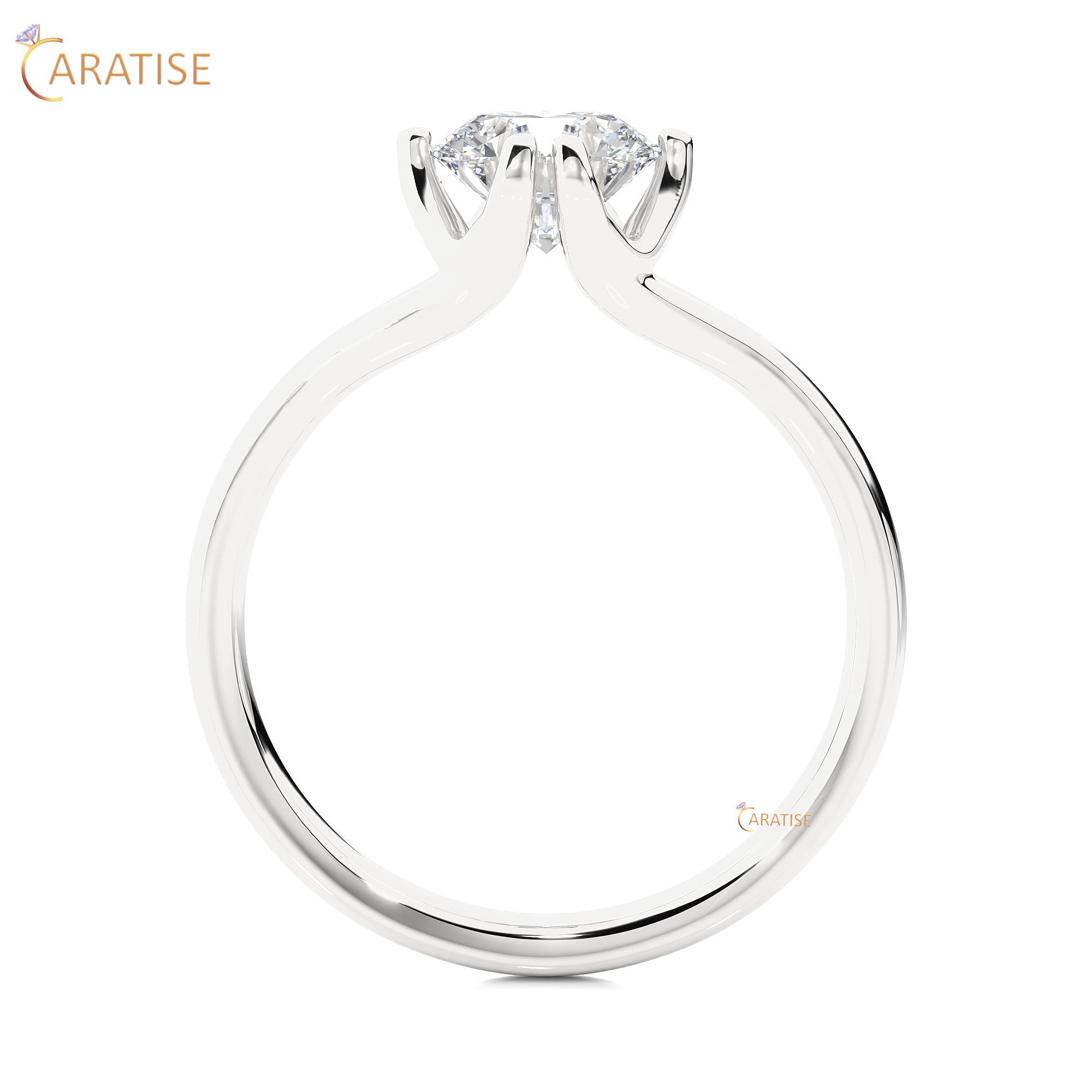 1.08 TDW Round Cut Moissanite Diamond Solitaire Ring 925 Silver