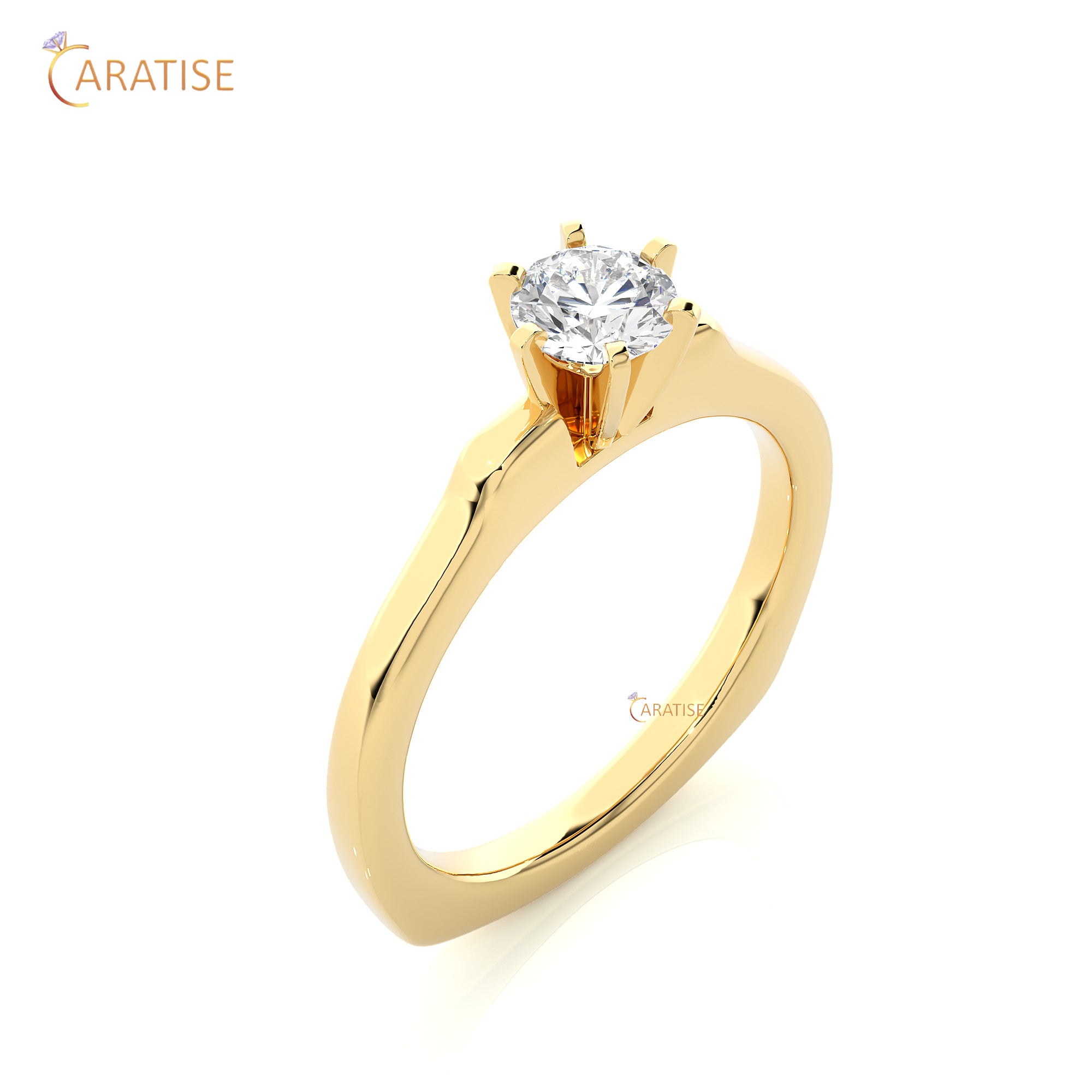 0.47 TDW Round Cut Moissanite Diamond Solitaire Ring 925 Silver