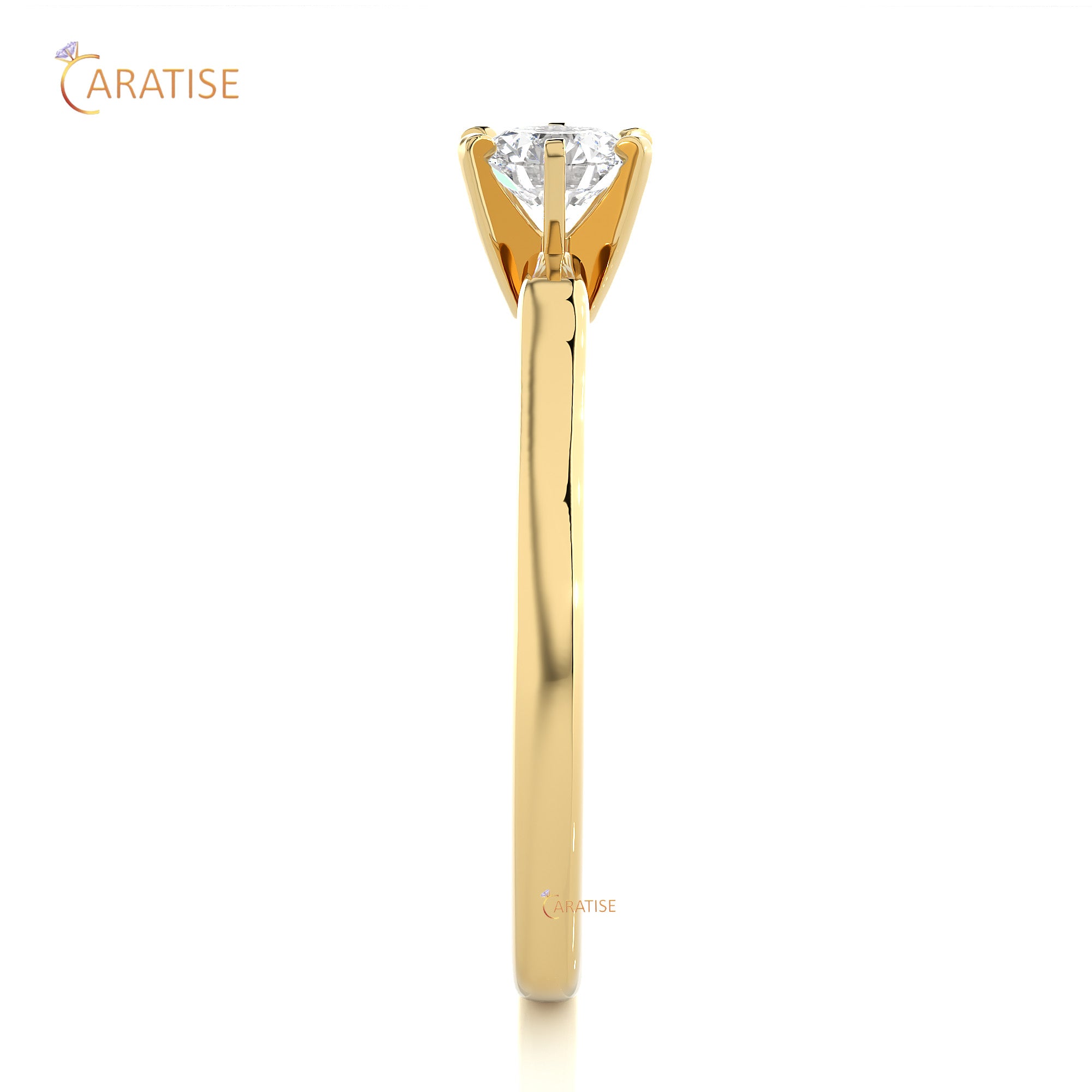 0.47 TDW Round Cut Moissanite Diamond Solitaire Ring 925 Silver