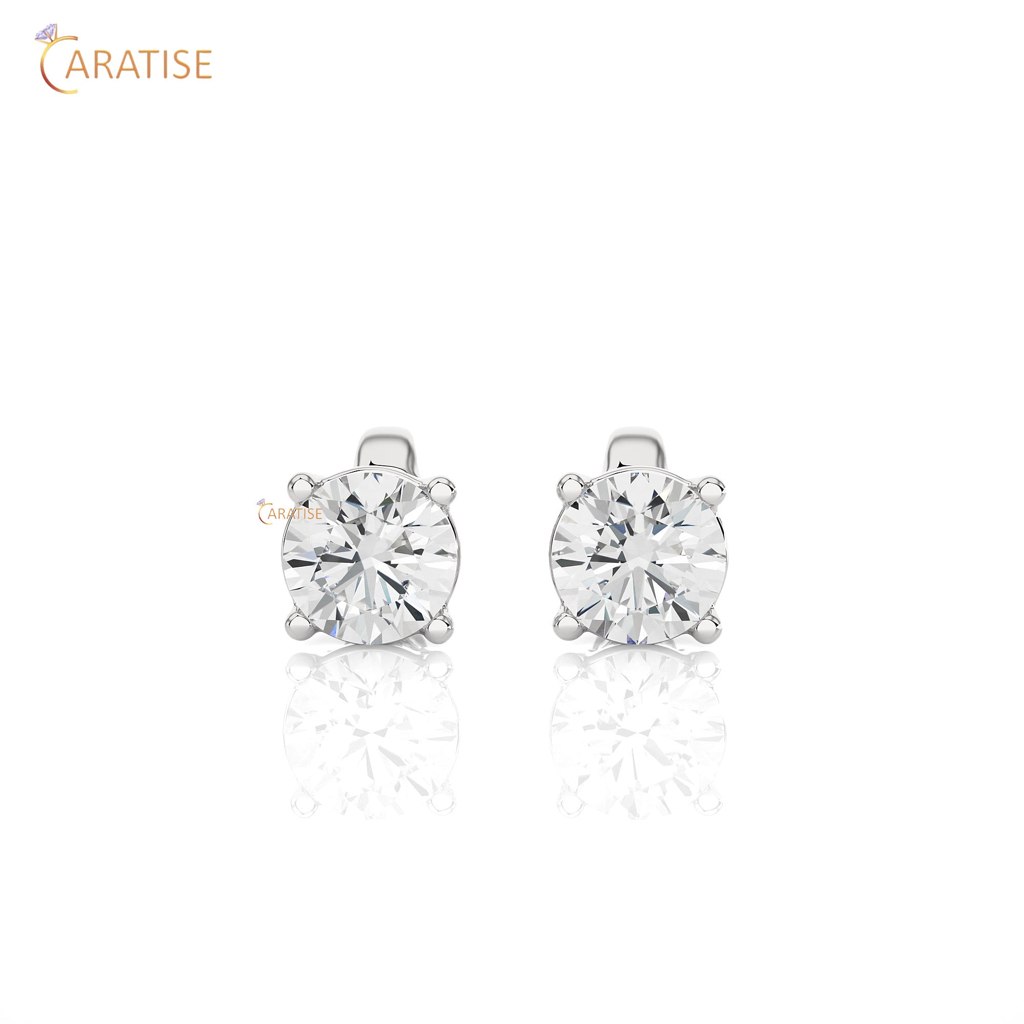0.94 TDW Round Cut Moissanite Diamond Stud Earring 925 Silver