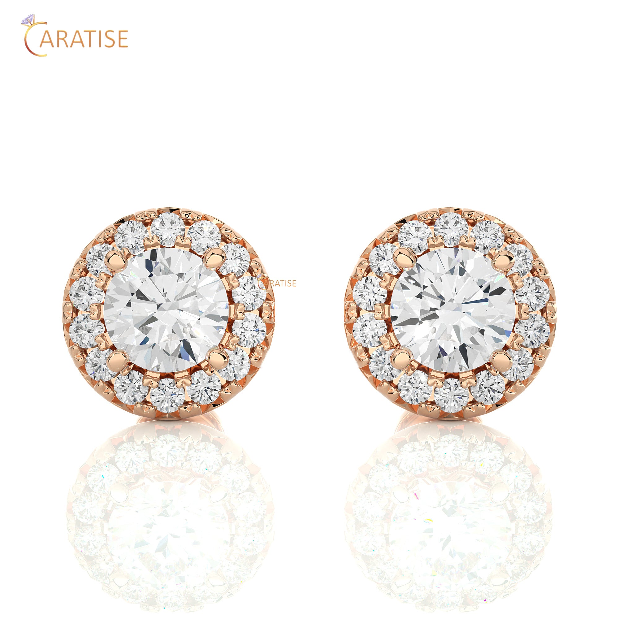 0.99 TDW Round cut Moissanite Diamond Stud Earring 925 Silver