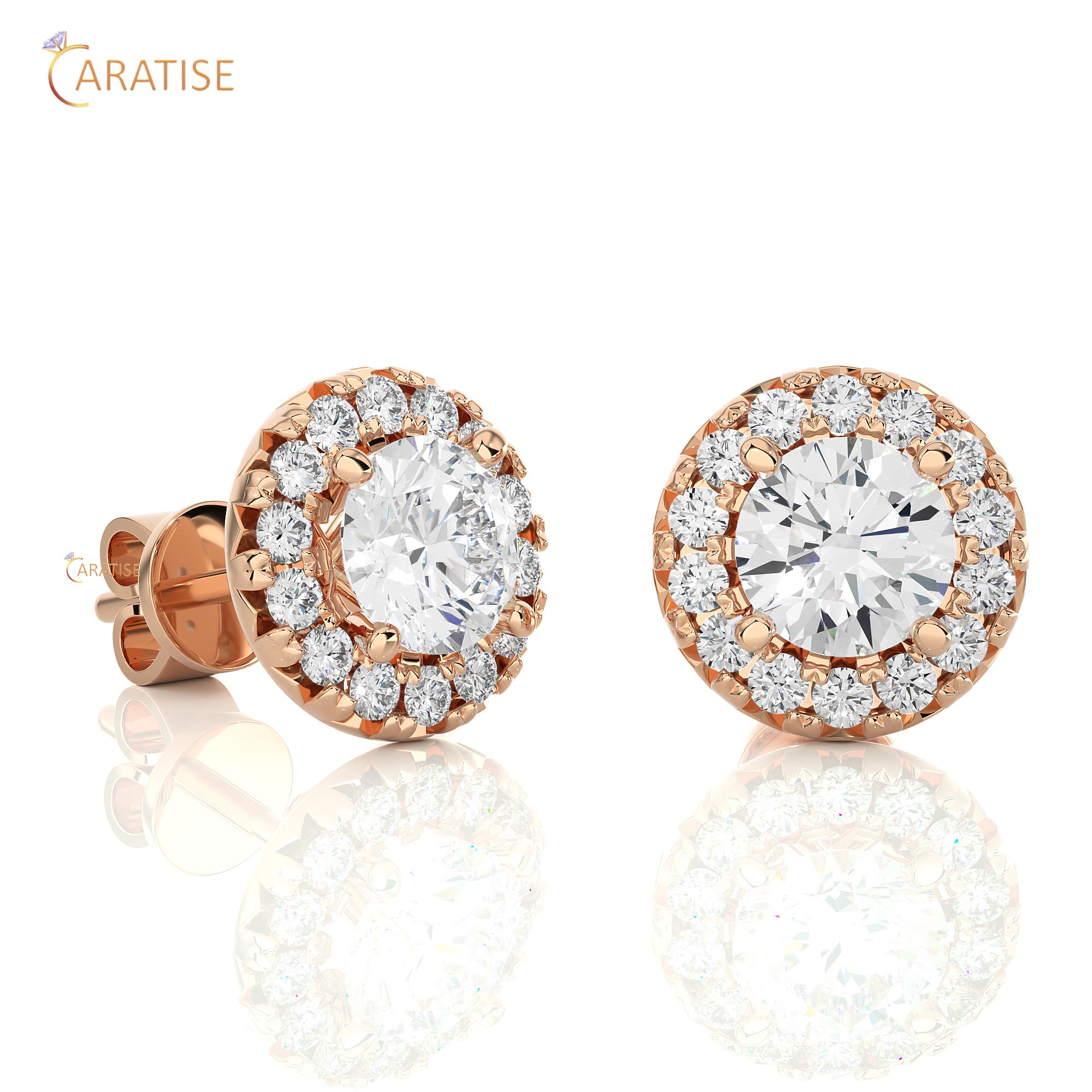 0.99 TDW Round cut Moissanite Diamond Stud Earring 925 Silver