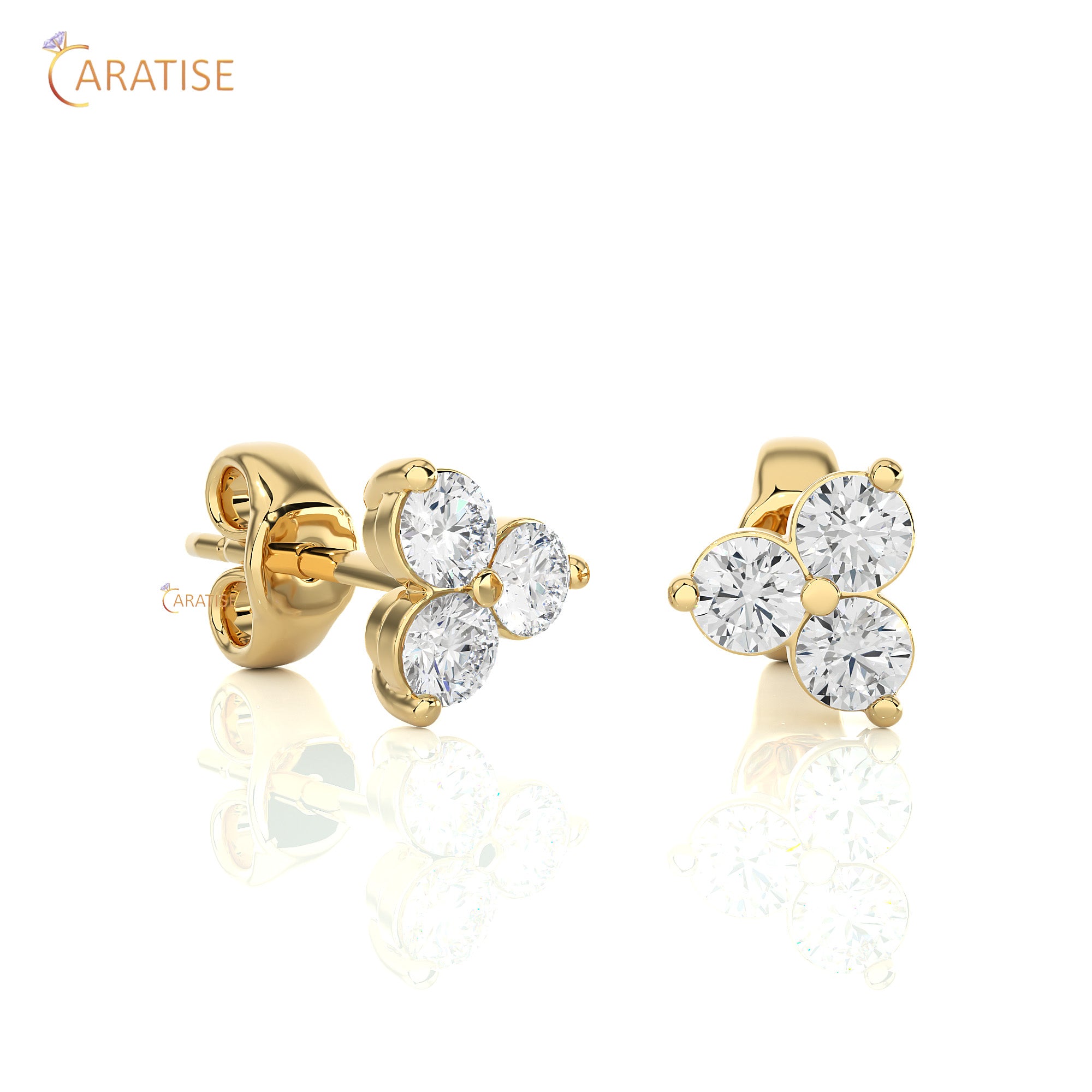 0.44 TDW Round Cut Moissanite Diamond Stud Earring 925 Silver