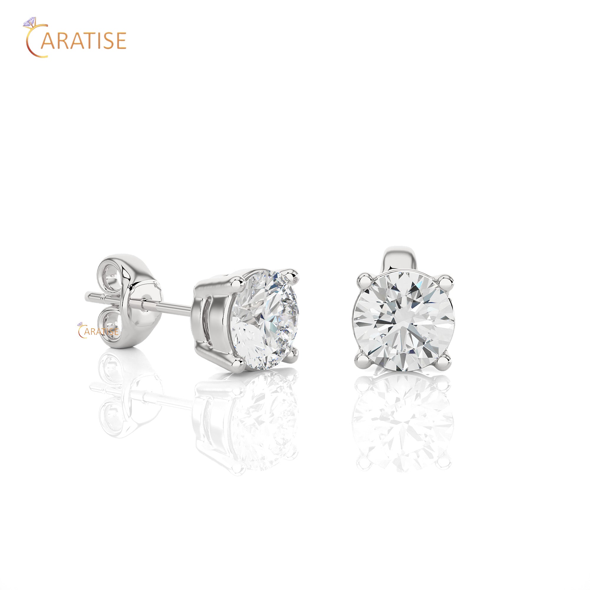0.94 TDW Round Cut Moissanite Diamond Stud Earring 925 Silver