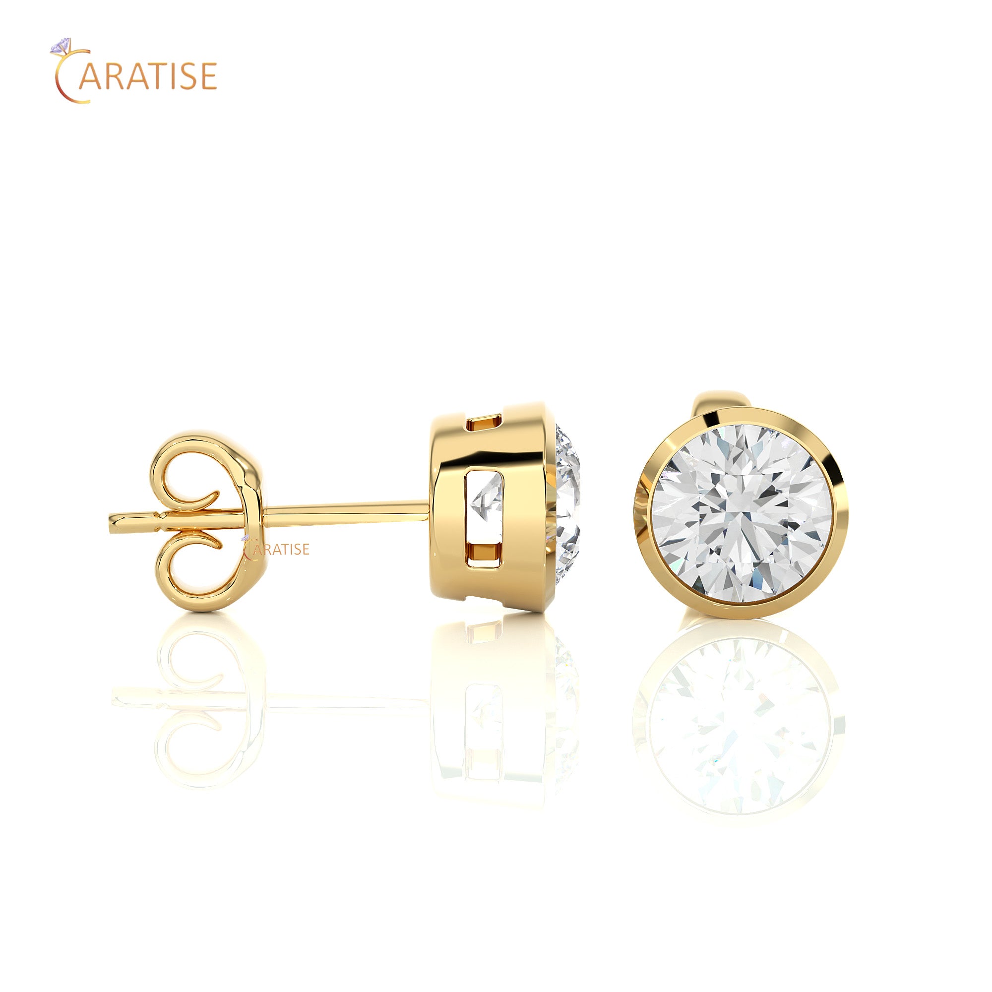 1.18 TDW Round Cut Moissanite Diamond Stud Earring 925 Silver